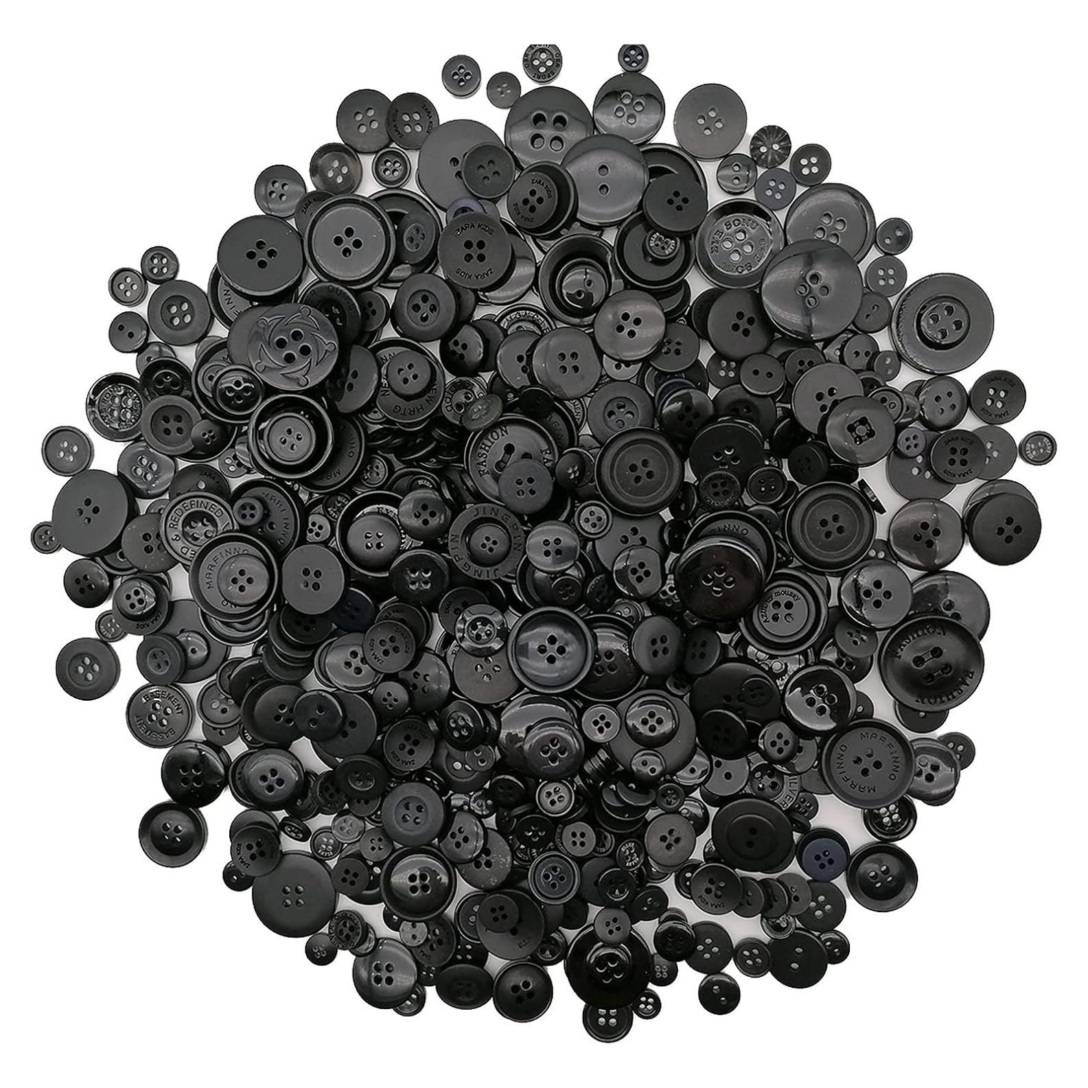 650 Botones Negros Alfykym para Manualidades y Costura