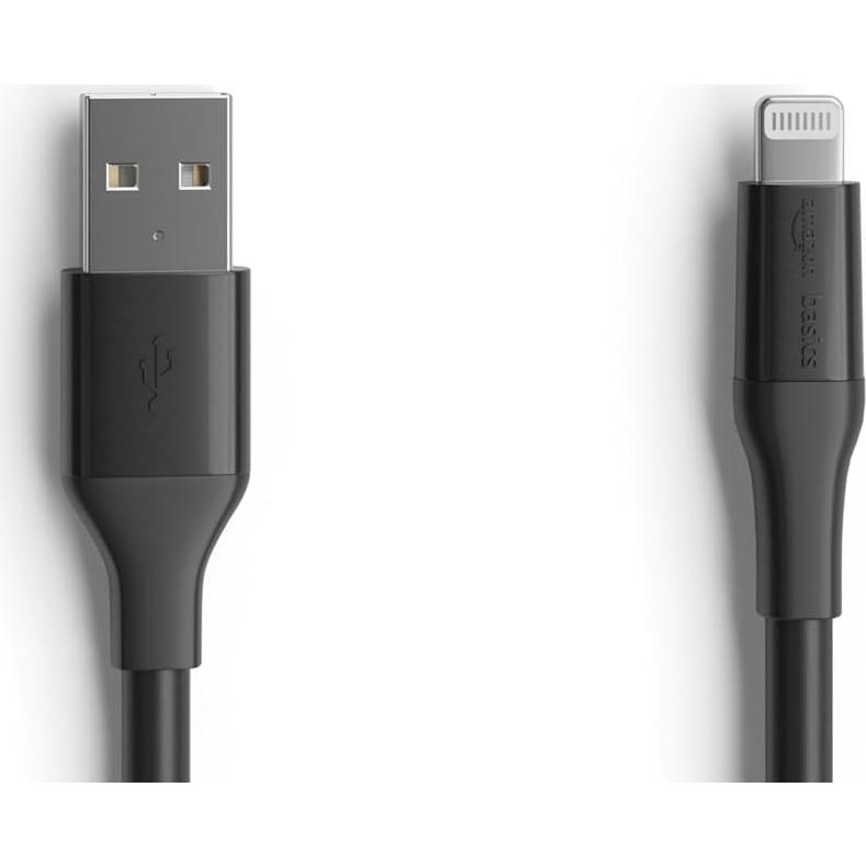 Cable de carga USB-A a Lightning Amazon Basics 3.05m Negro