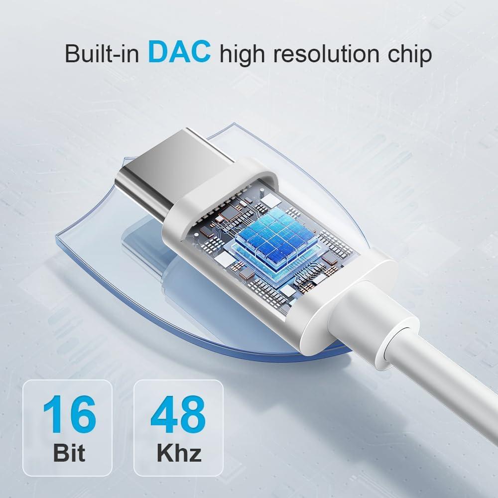 Adaptador USB C a 3.5mm YGKSAA - 2PCS, Audio Hi-Fi