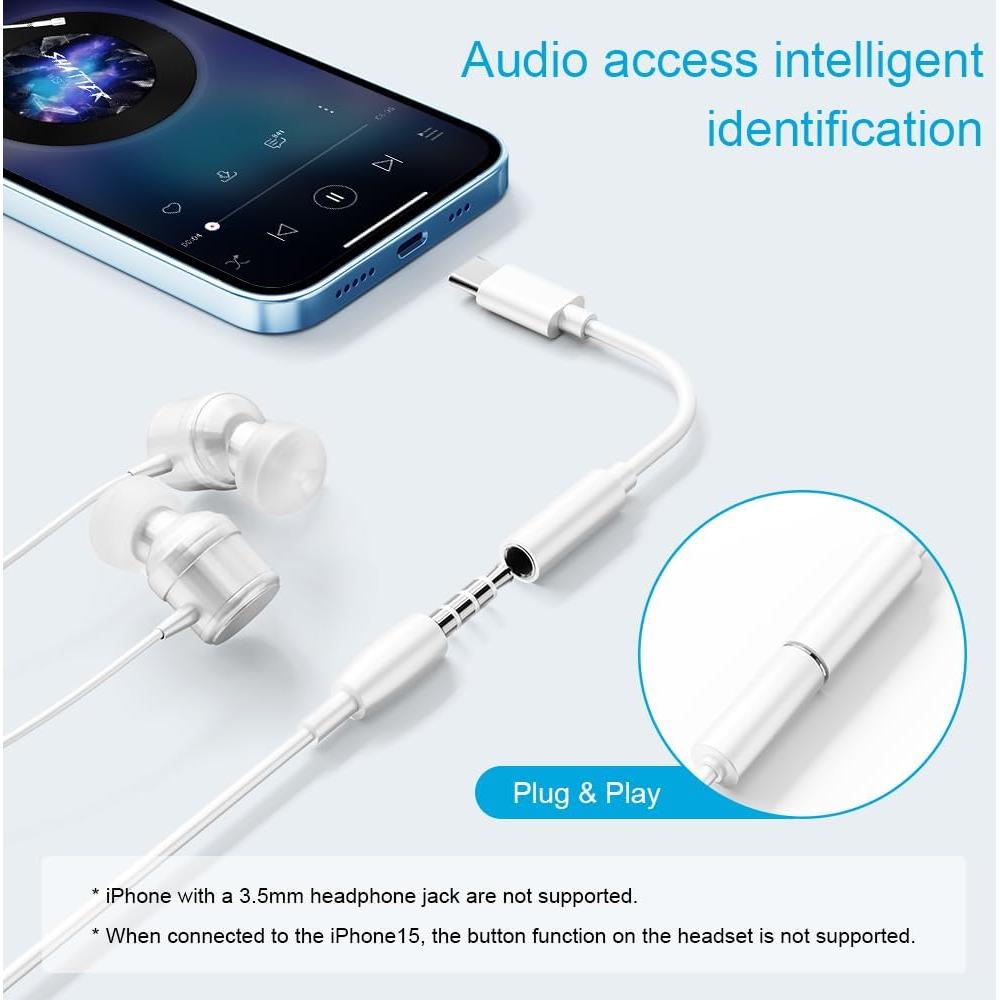 Adaptador USB C a 3.5mm YGKSAA - 2PCS, Audio Hi-Fi