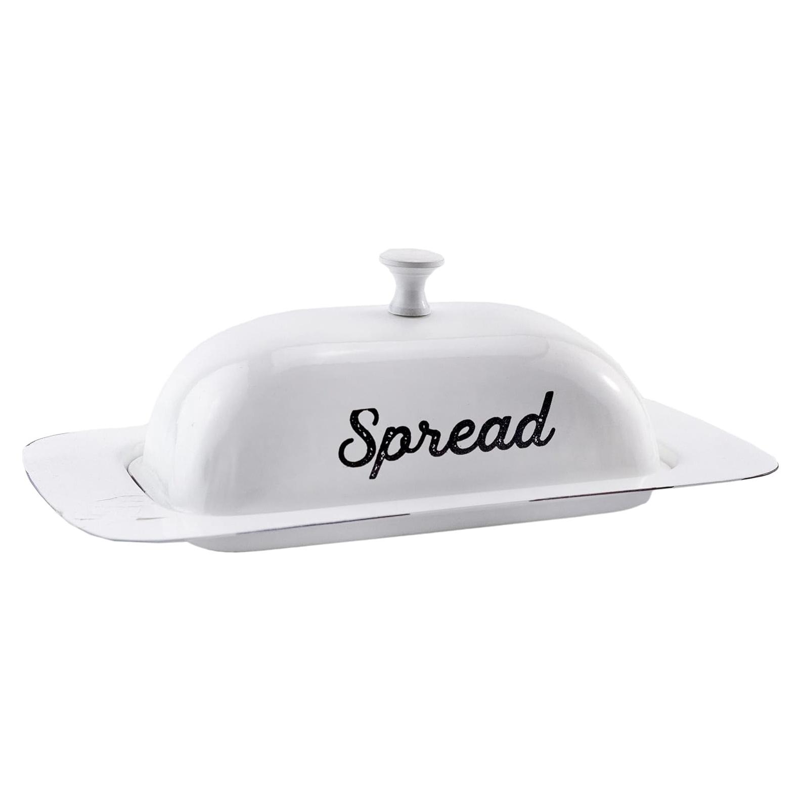 Plato de Mantequilla AuldHome Design con Tapa Blanco 22.4cm