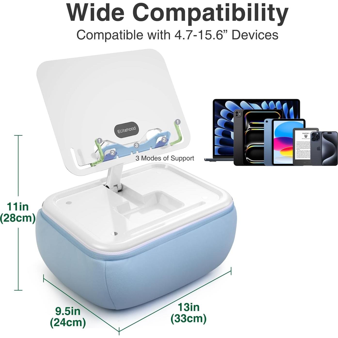 Soporte de Almohada para Tableta Elitehood Ajustable Azul