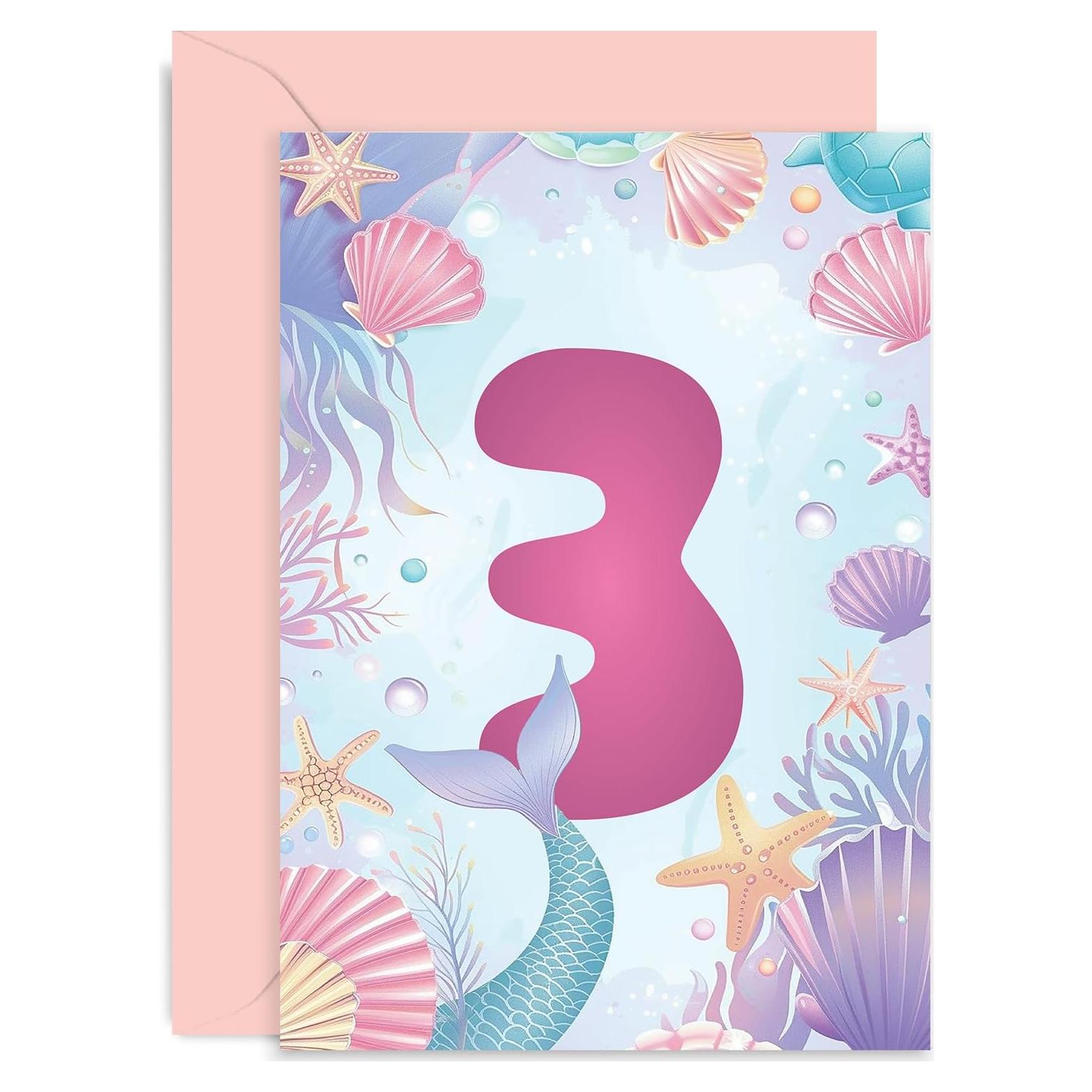 Tarjeta de Cumpleaños Niña 3 Años Old English 127x178mm