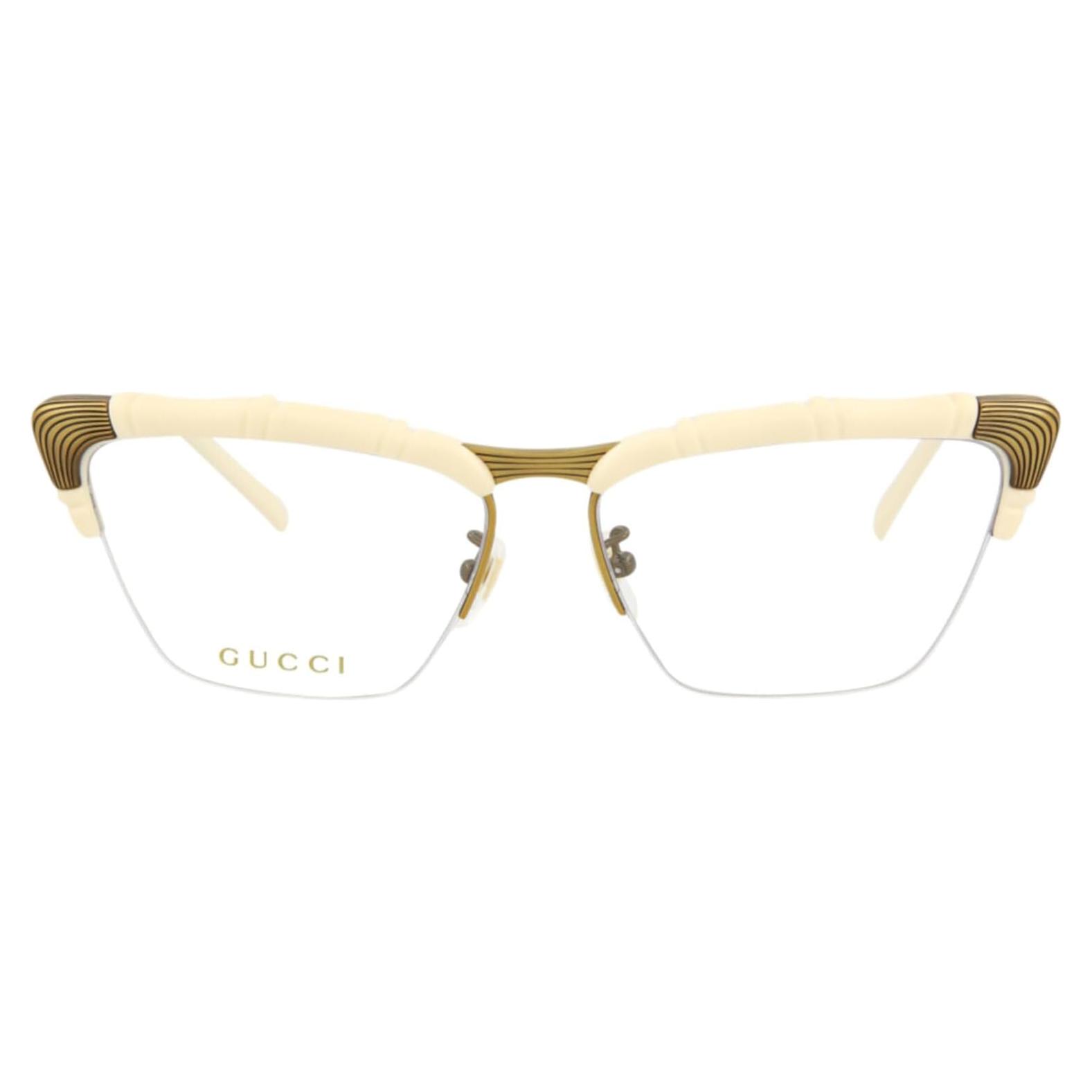 Montura óptica de gato Gucci GG-0660-O blanca transparente