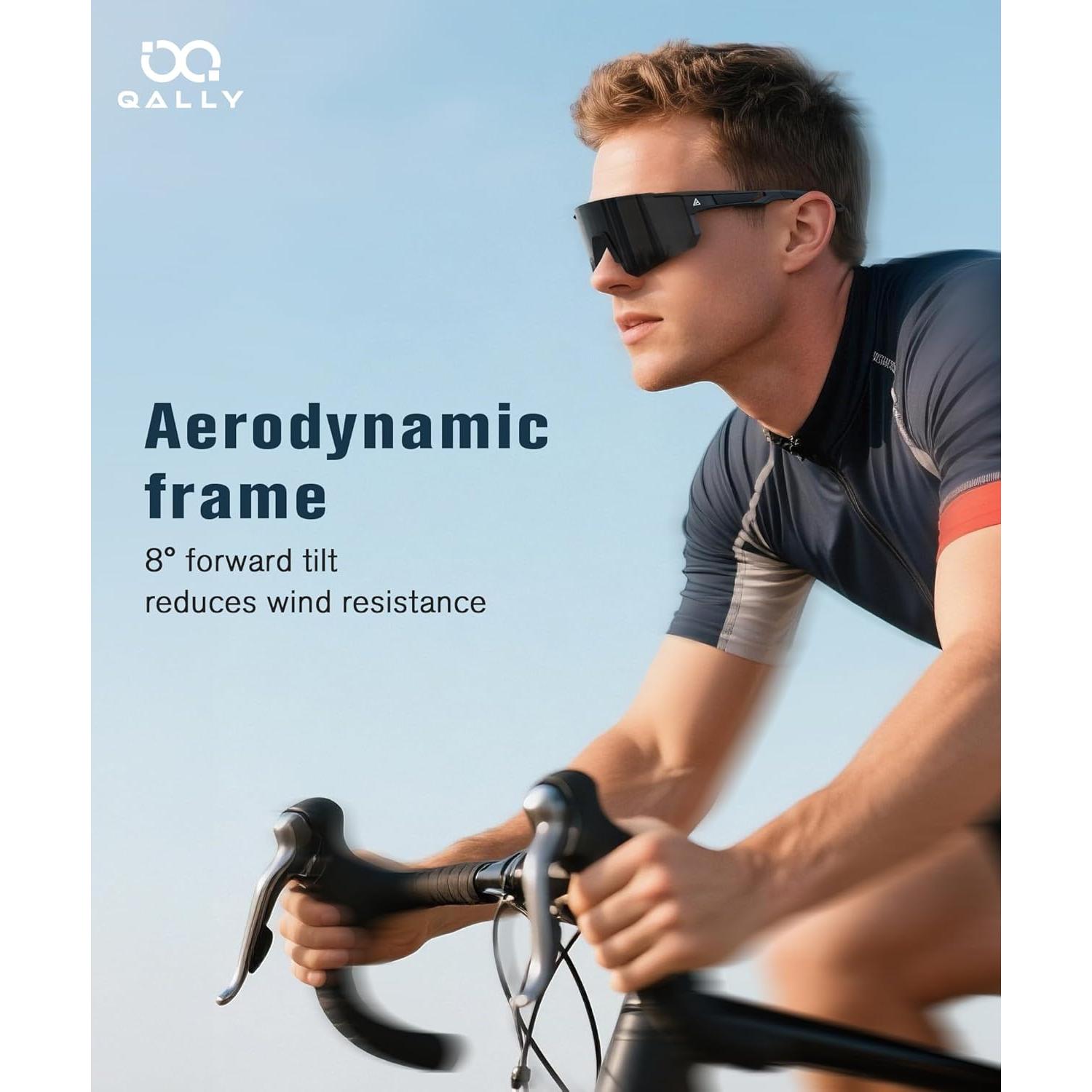 Gafas de sol deportivas polarizadas QALLY UV400 para hombres