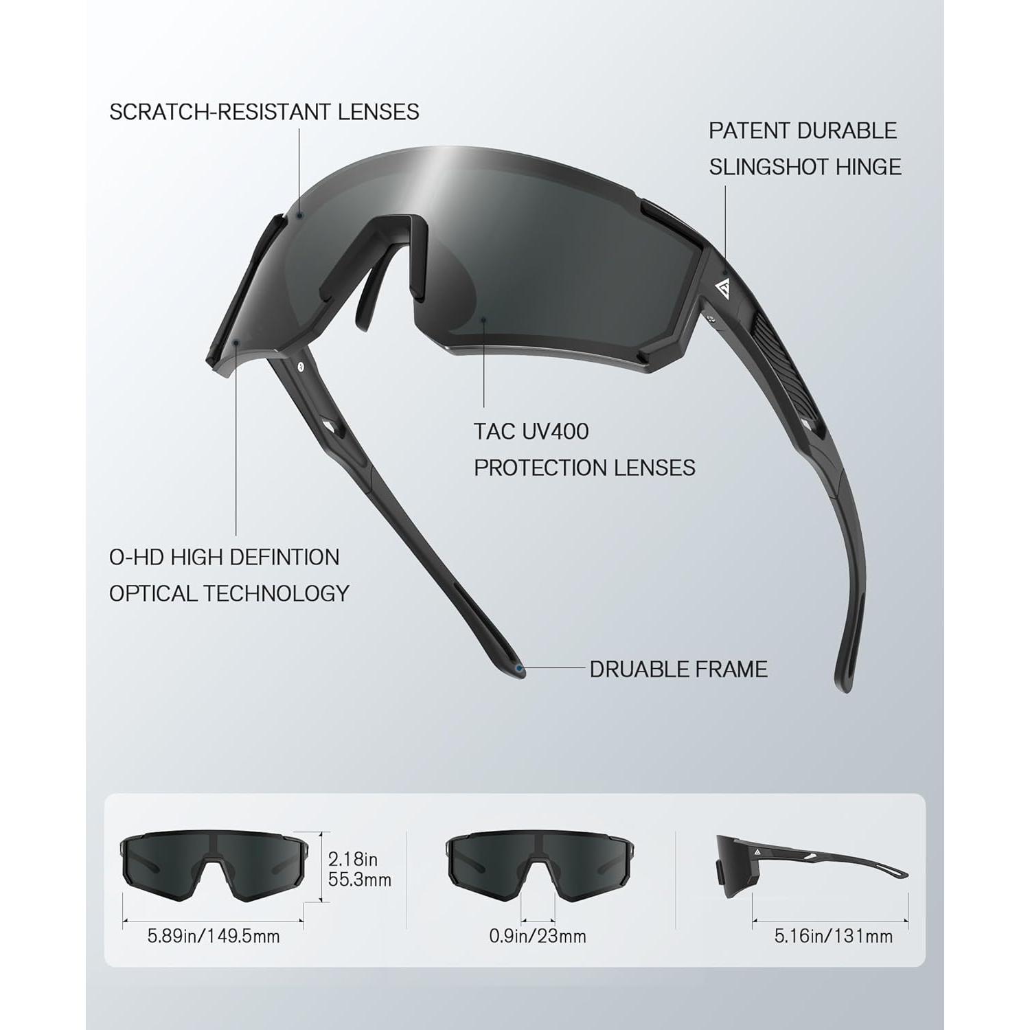 Gafas de sol deportivas polarizadas QALLY UV400 para hombres