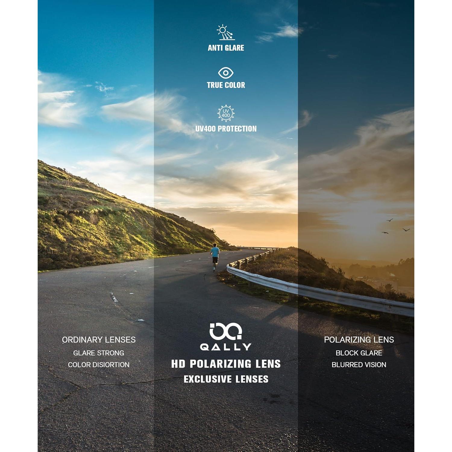 Gafas de sol deportivas polarizadas QALLY UV400 para hombres