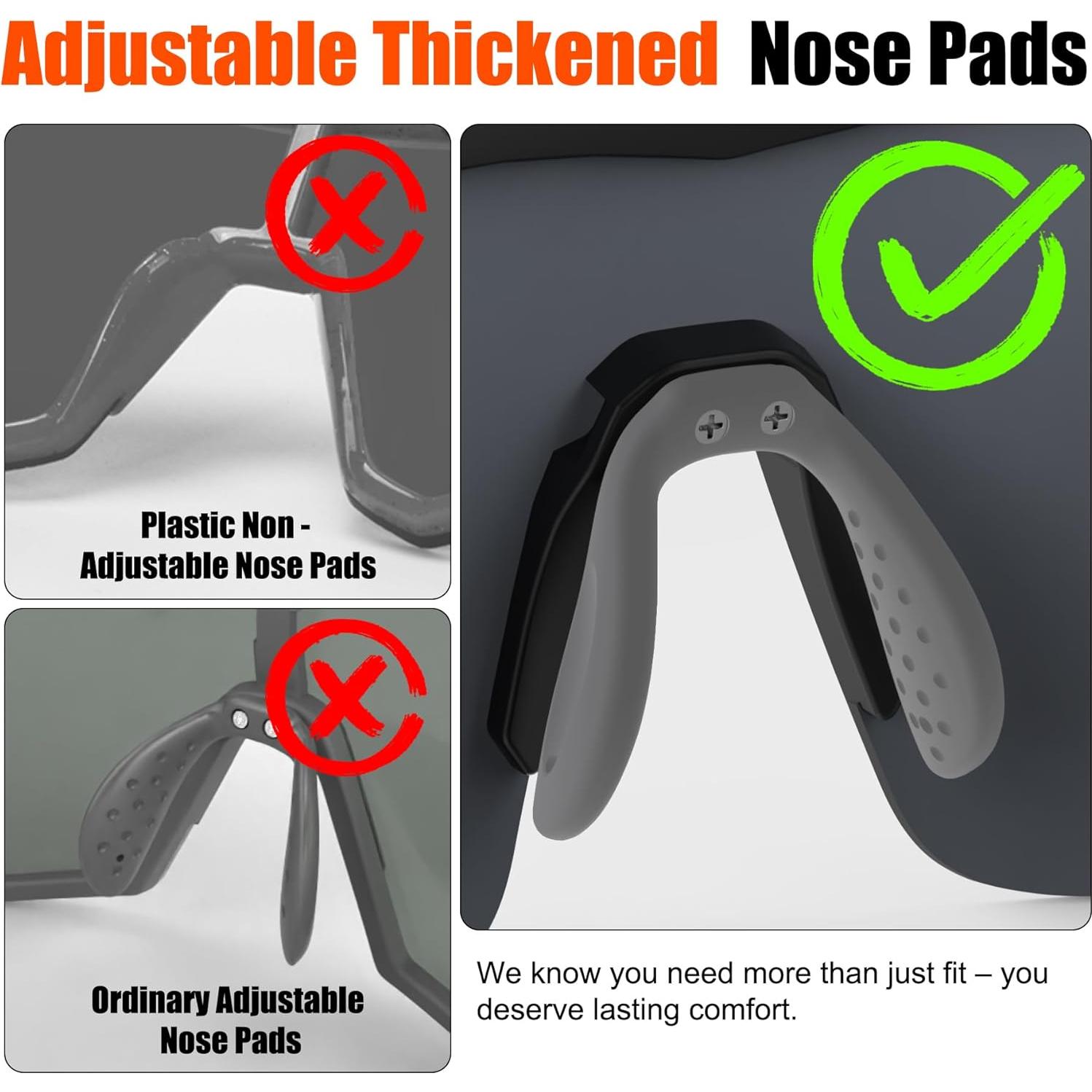 Gafas de sol deportivas polarizadas TR90 para adultos - Negro