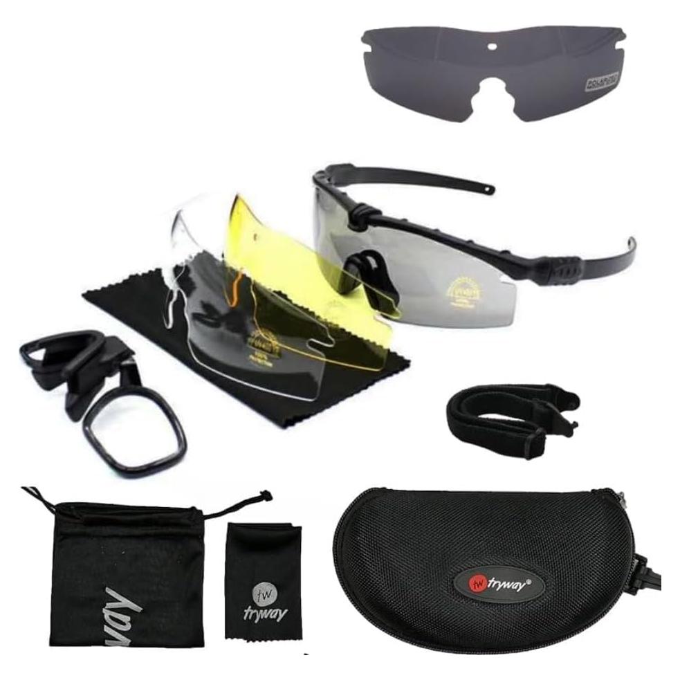 Gafas Tácticas Polarizadas Tryway con 4 Lentes Intercambiables