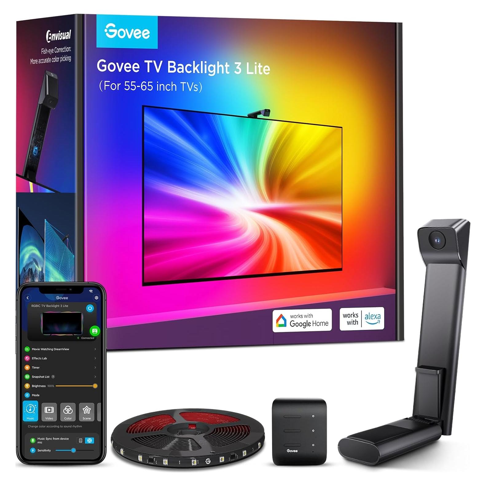 Govee Luz LED TV 3 Lite 3,6m RGBICW con cámara