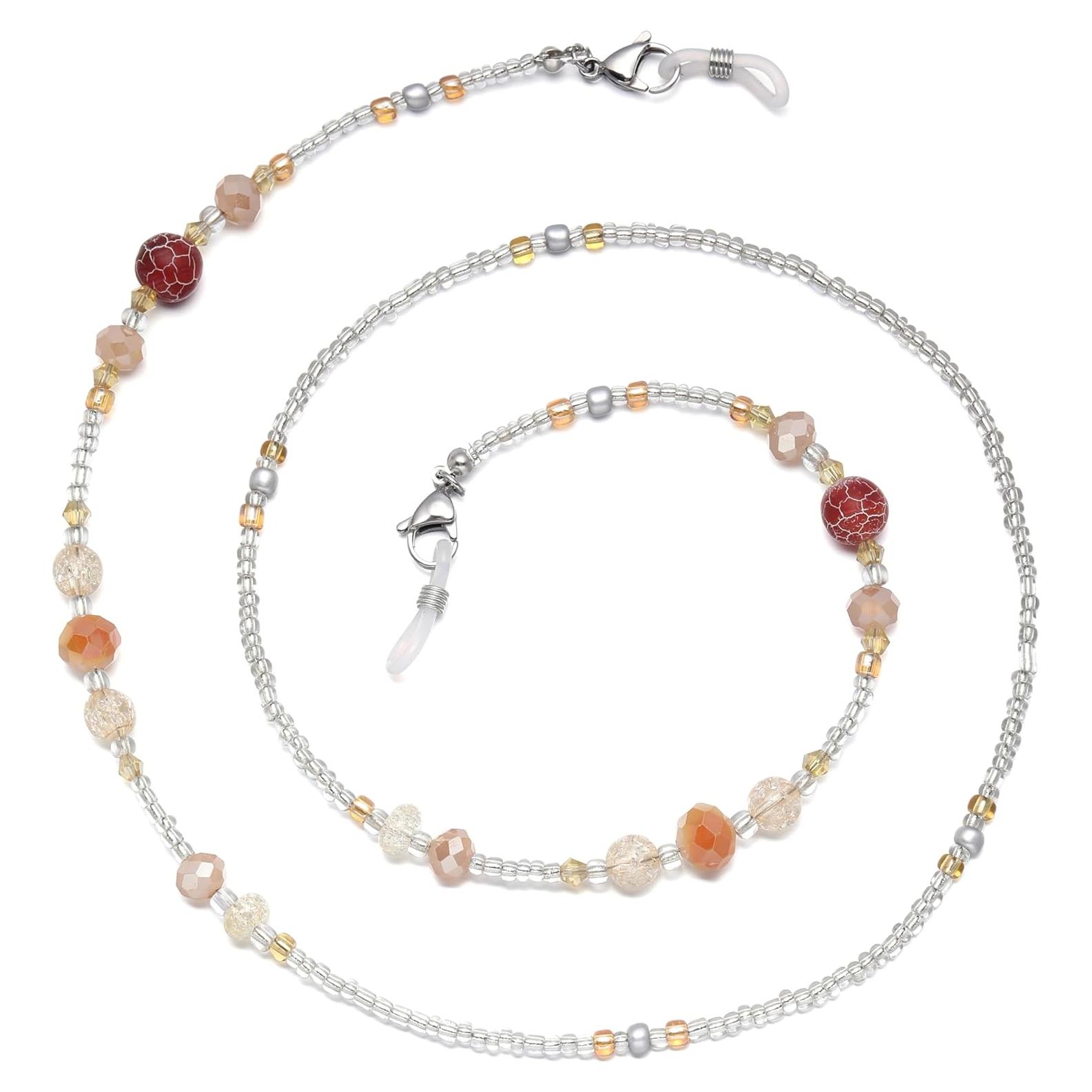 Cadena de Gafas de Cristal Gintei para Mujeres 71cm Soporte Elegante