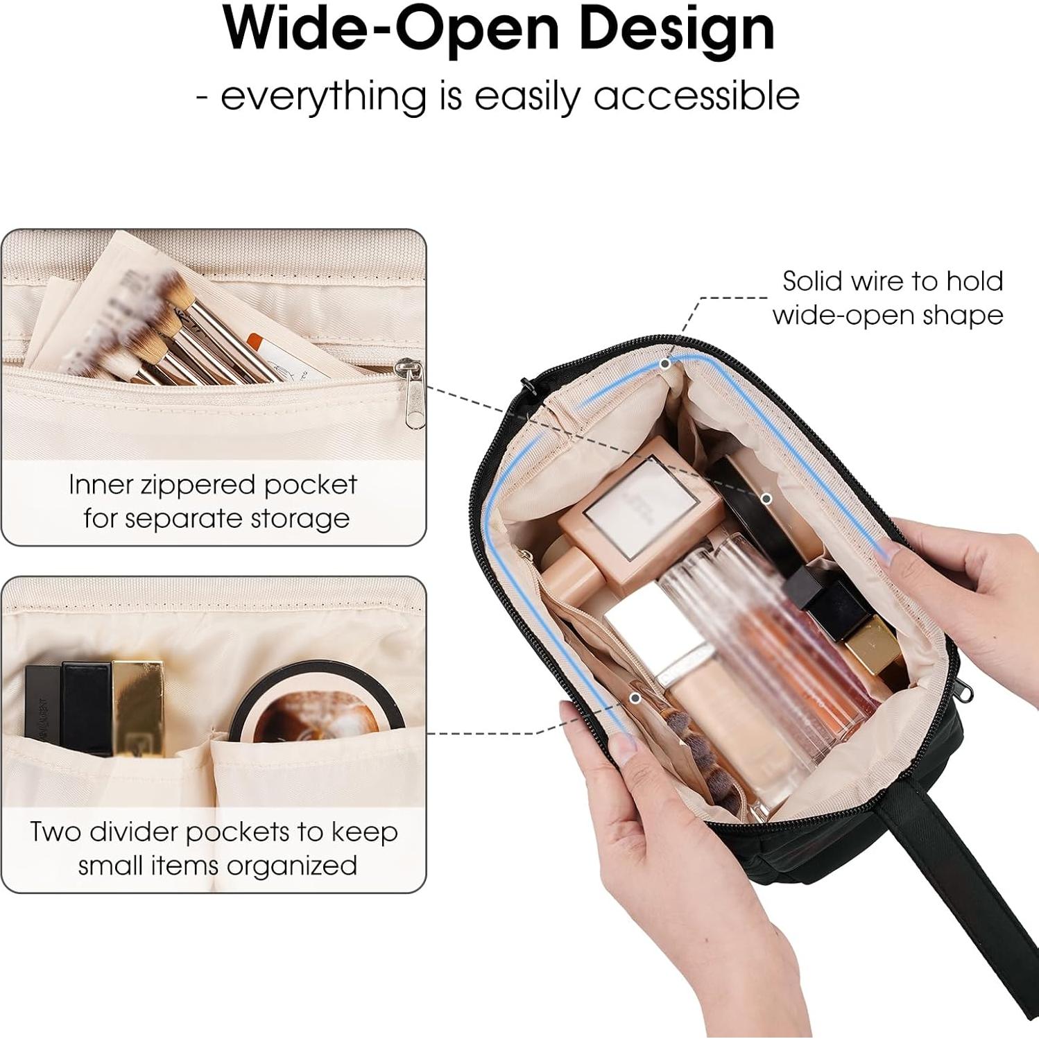 Bolsa de Maquillaje Narwey para Mujeres - Organizador Negro 20x18x11cm