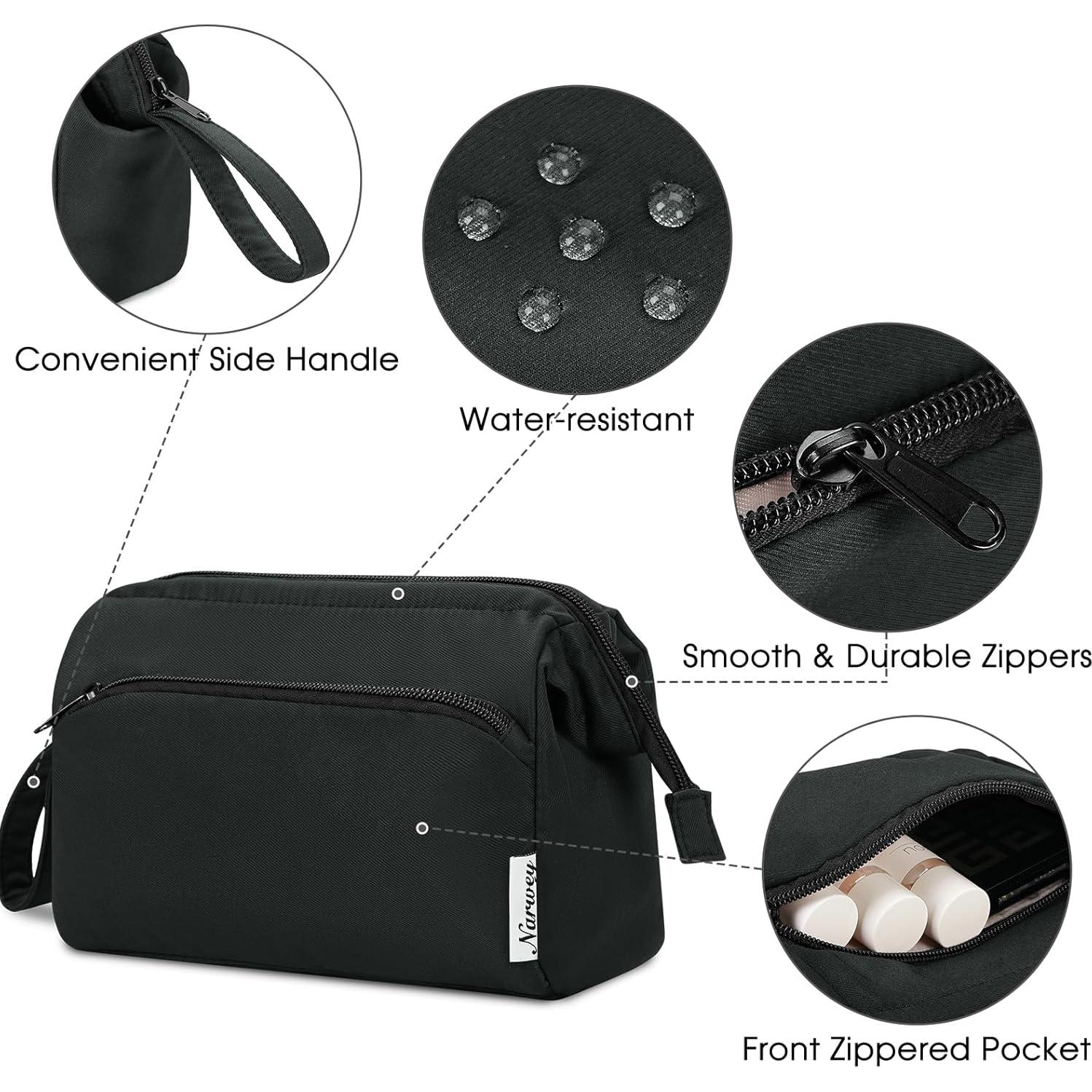 Bolsa de Maquillaje Narwey para Mujeres - Organizador Negro 20x18x11cm