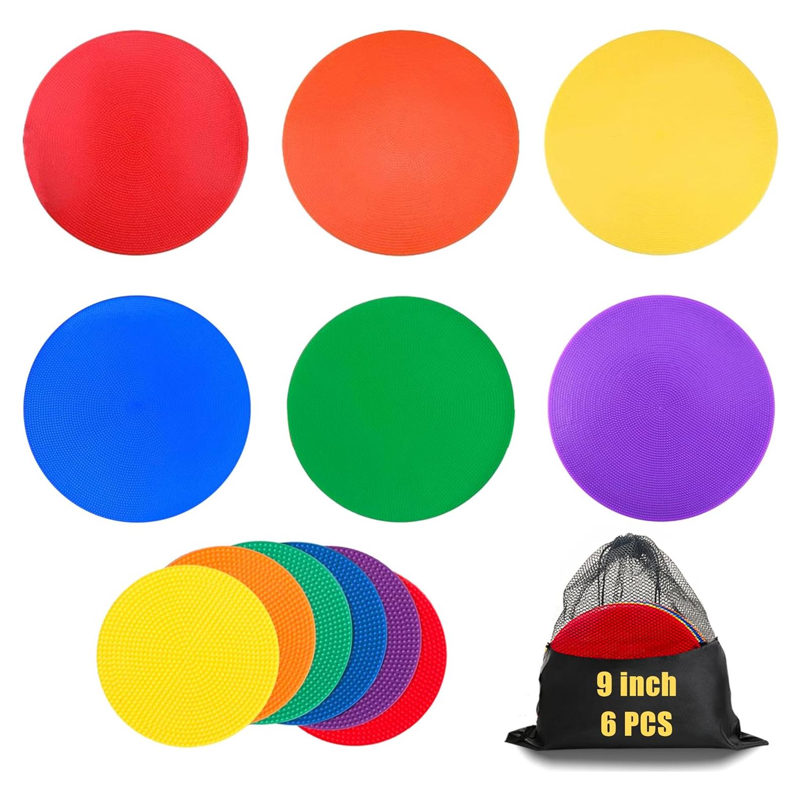 Conos Planos de Caucho Antideslizante MIVERYEA 9 Pulgadas 6 Piezas