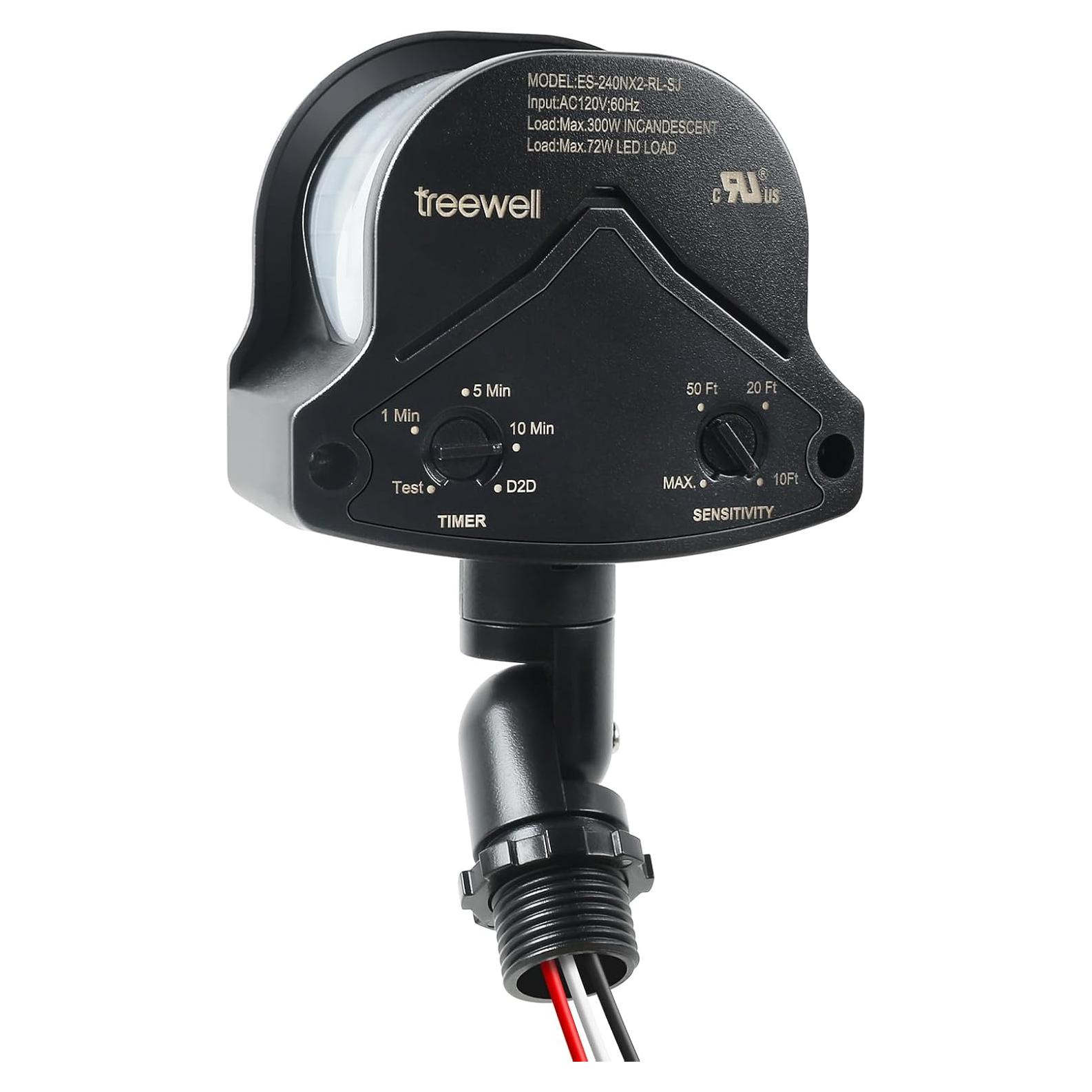 Sensor de Movimiento Treewell 240 Grados Ajustable 18m