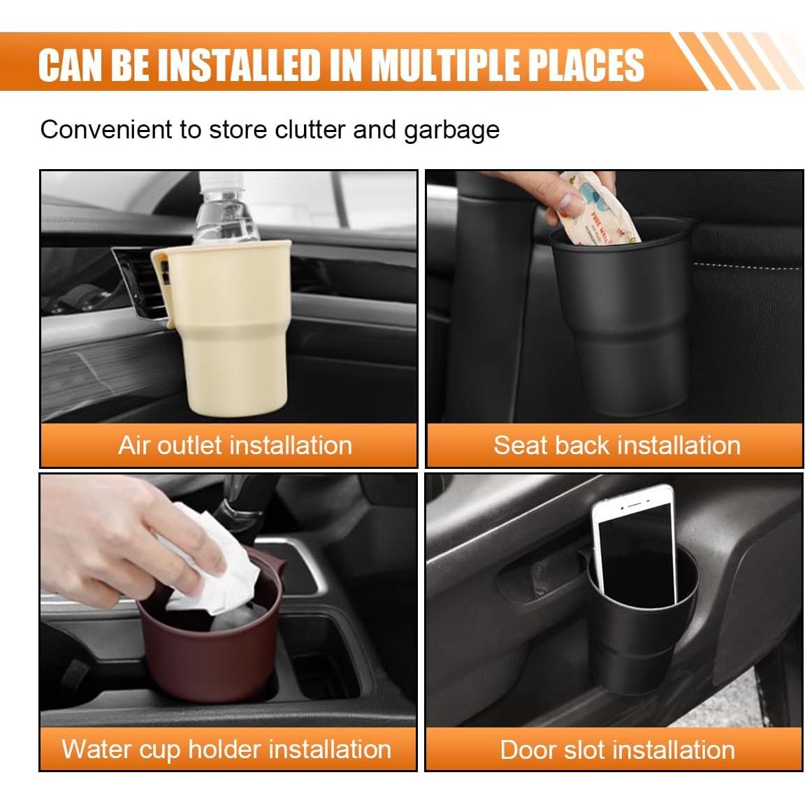 Soporte de Taza para Auto KITUREK Negro 1, Organizador Multifuncional