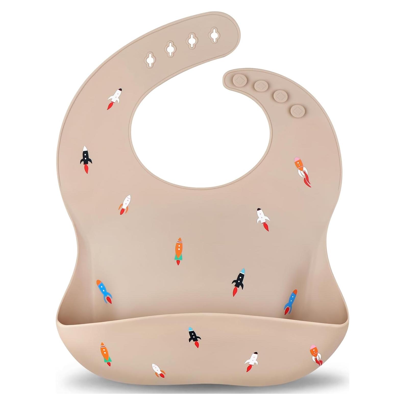 Babero de Silicona Accmor Cohete Impermeable para Bebés