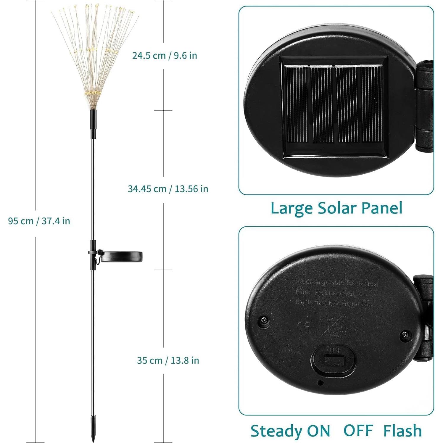 Luces de Fuegos Artificiales Solares JJGoo 135 LEDs 2 Modos