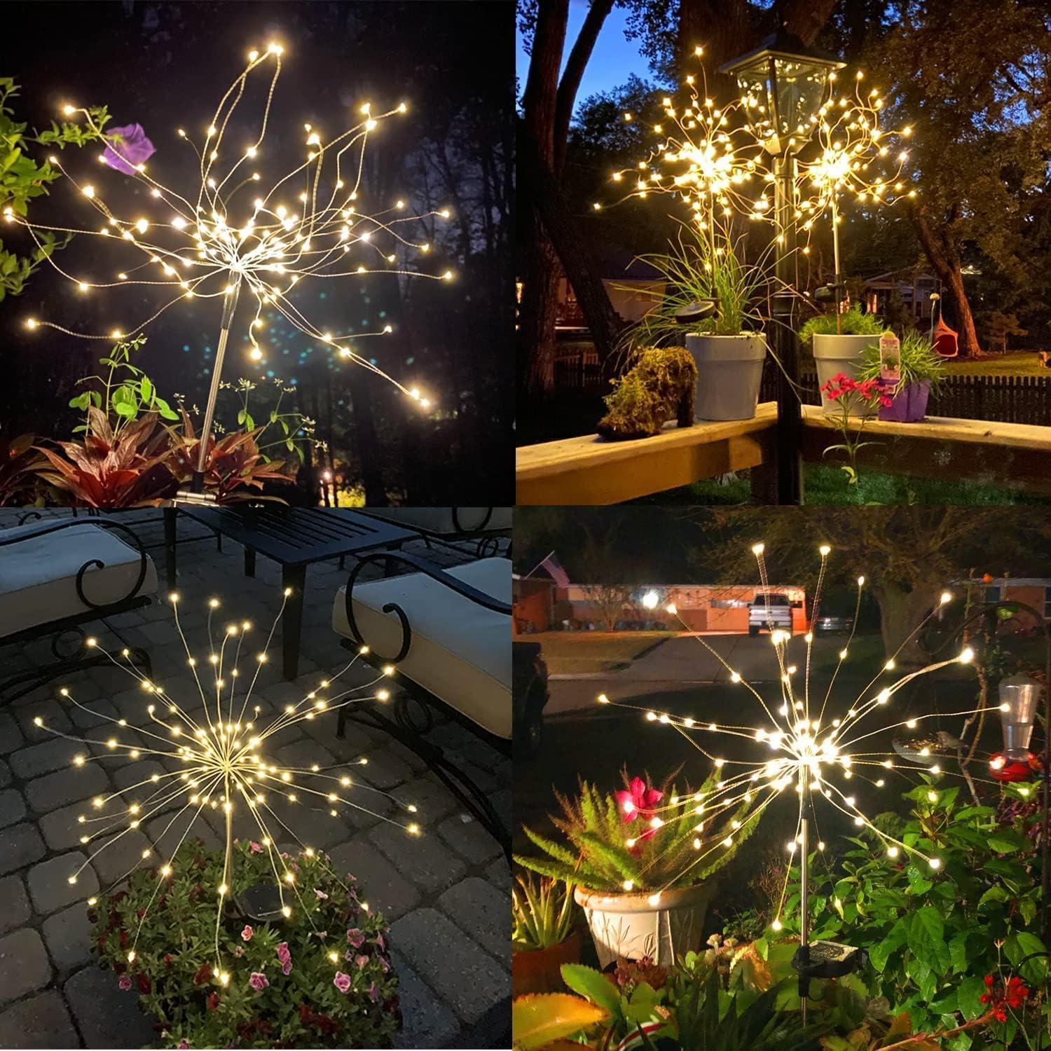 Luces de Fuegos Artificiales Solares JJGoo 135 LEDs 2 Modos