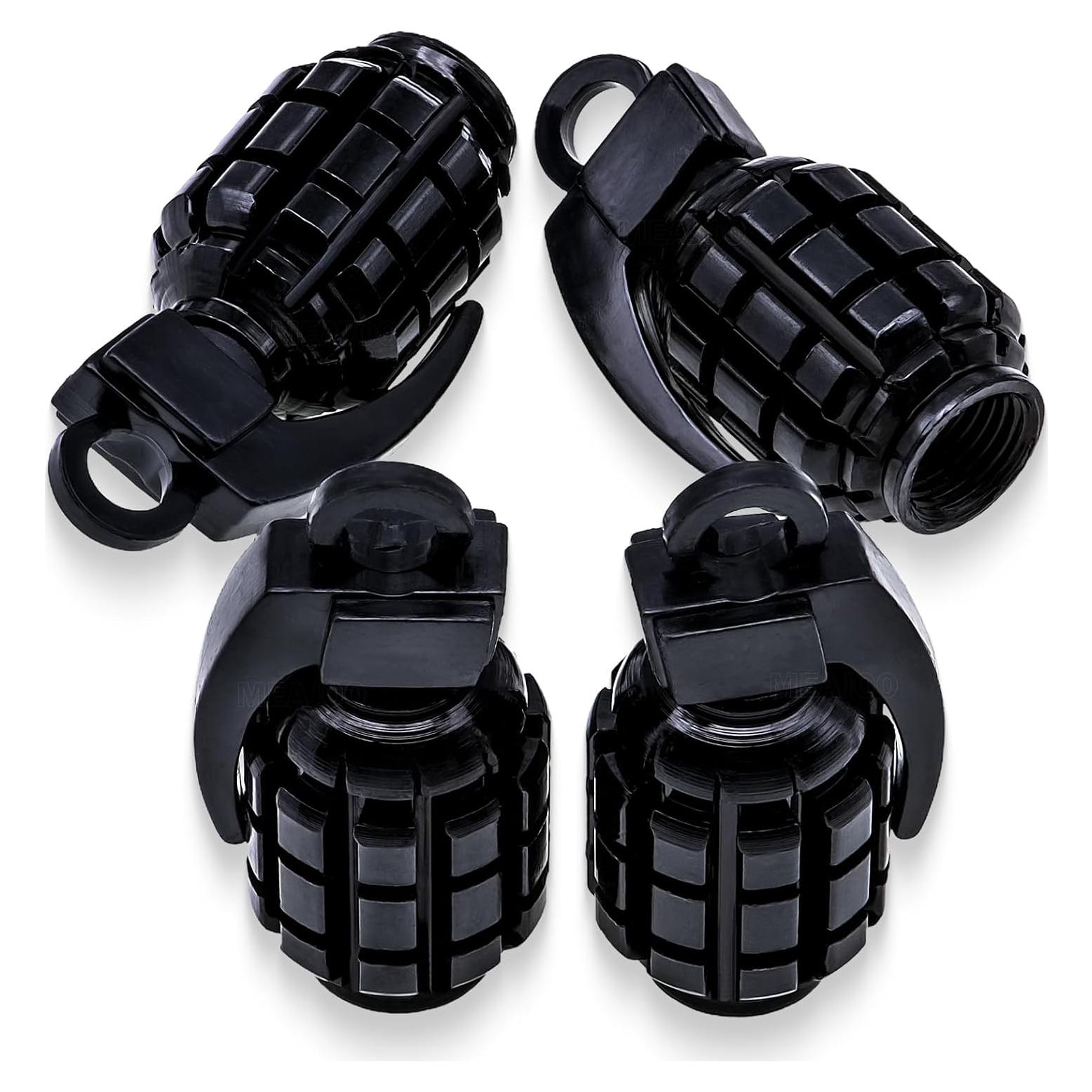 4 Tapas de Válvula de Neumático MEAJOO Acero Inoxidable Negro