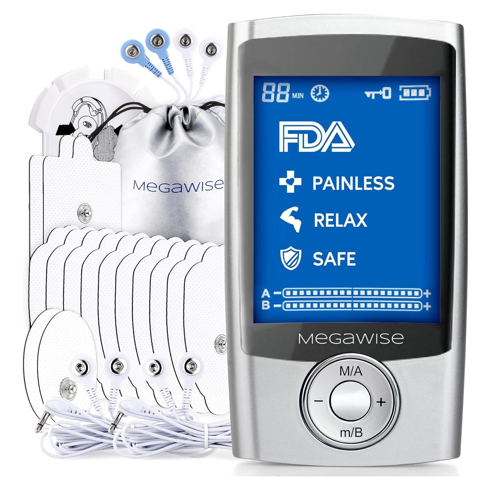 MegaWise Estimulador Muscular TENS 24 Modos 14 Almohadillas