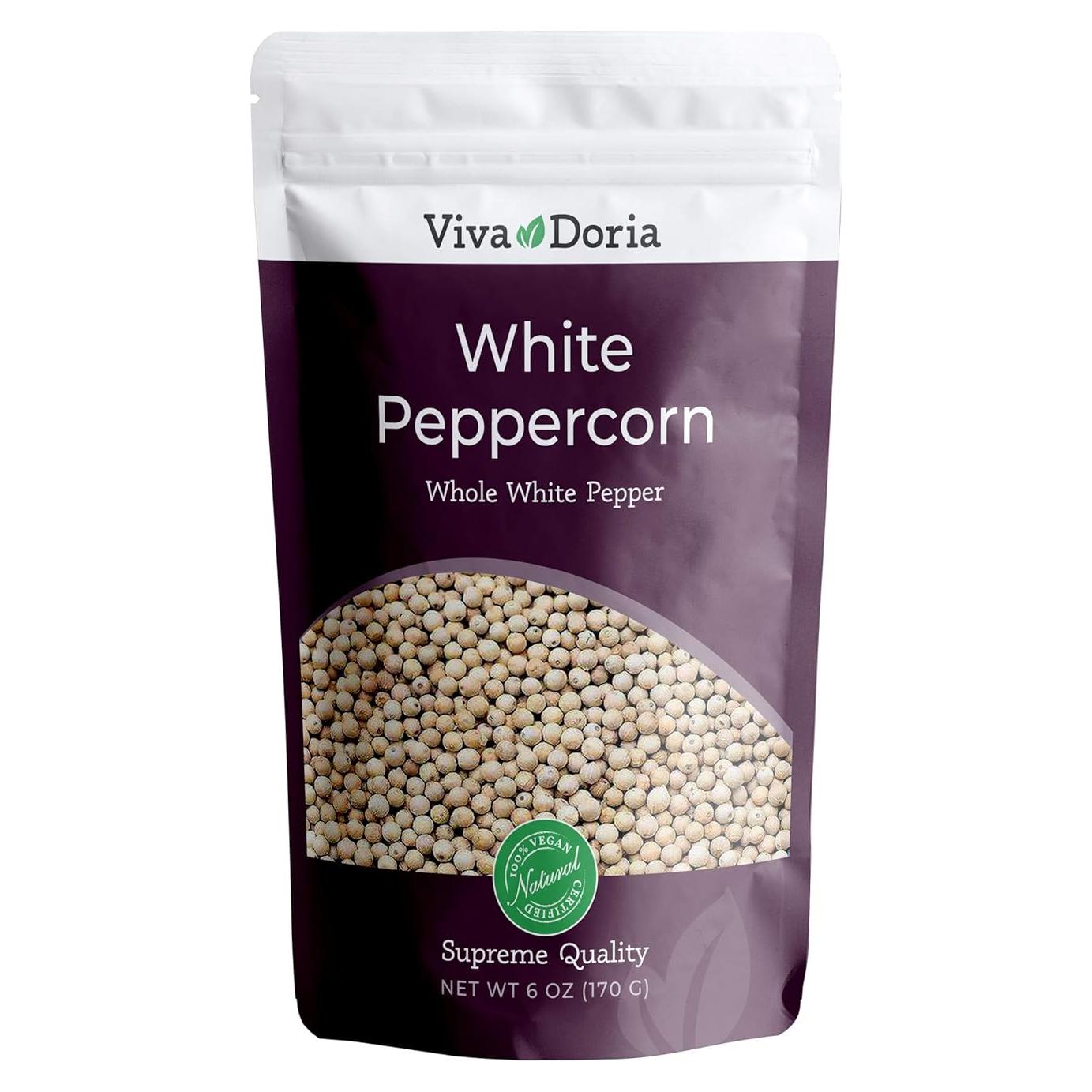 Pimienta Blanca Entera Viva Doria 170g - Sabor Suave y Delicado