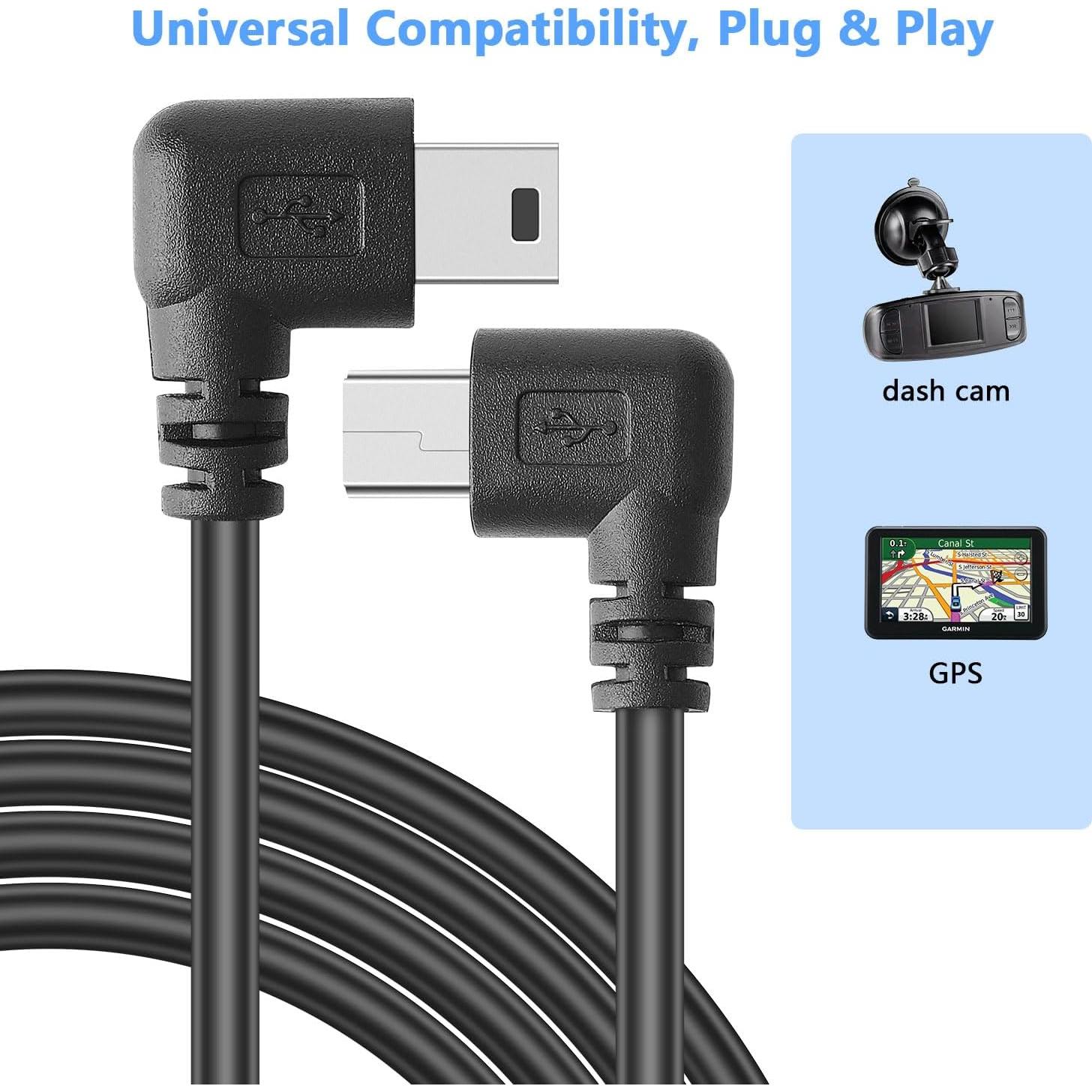 Cable de Alimentación Mini USB PASOW 3.5m 90 Grados Izquierdo