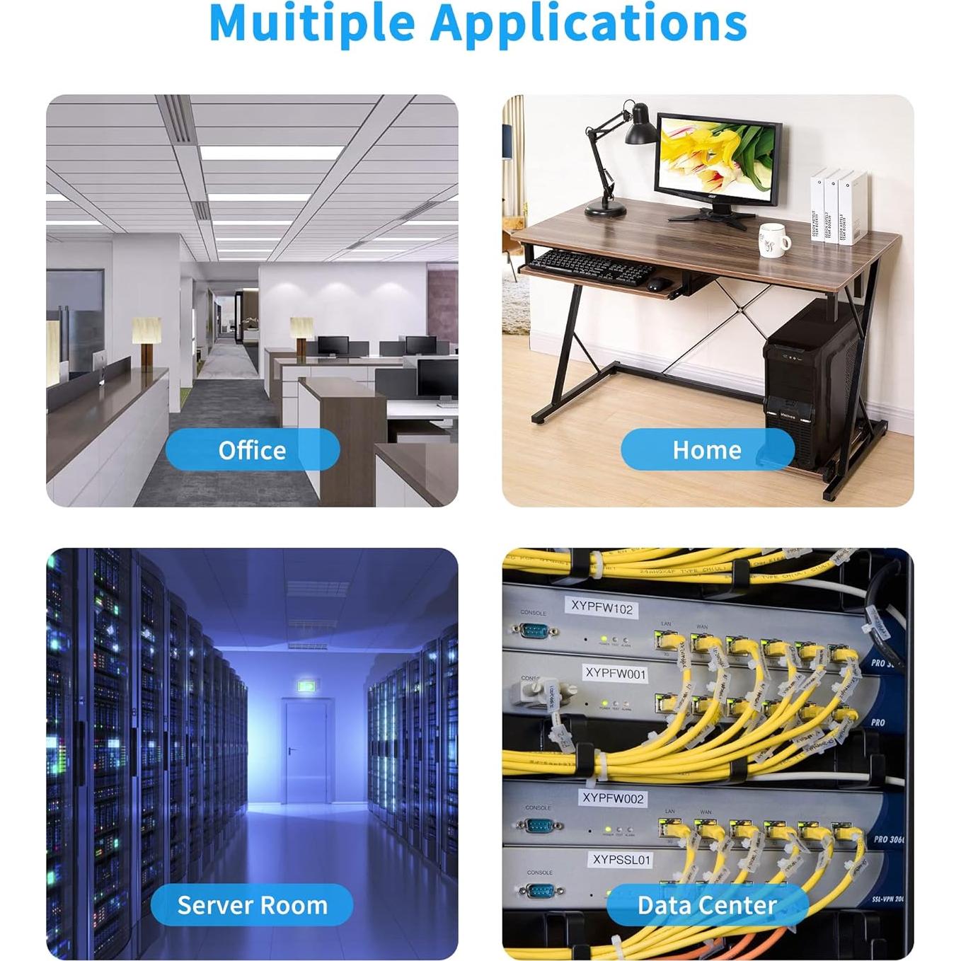 Cable Ethernet Cat6 RIIEYOCA 30cm - Paquete de 8 Unidades