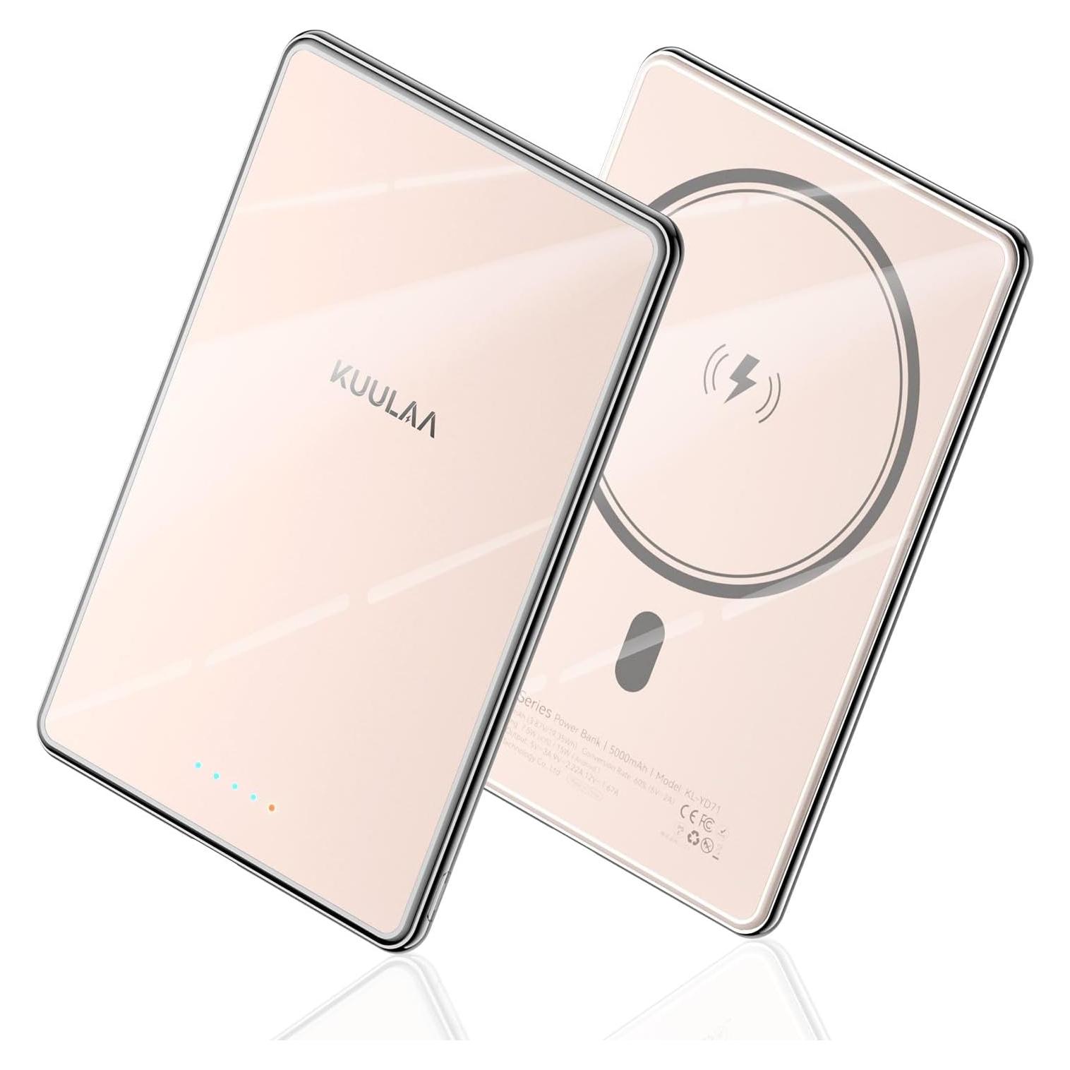 Batería Portátil MagSafe Kuulaa 5000mAh Rosa Carga Rápida