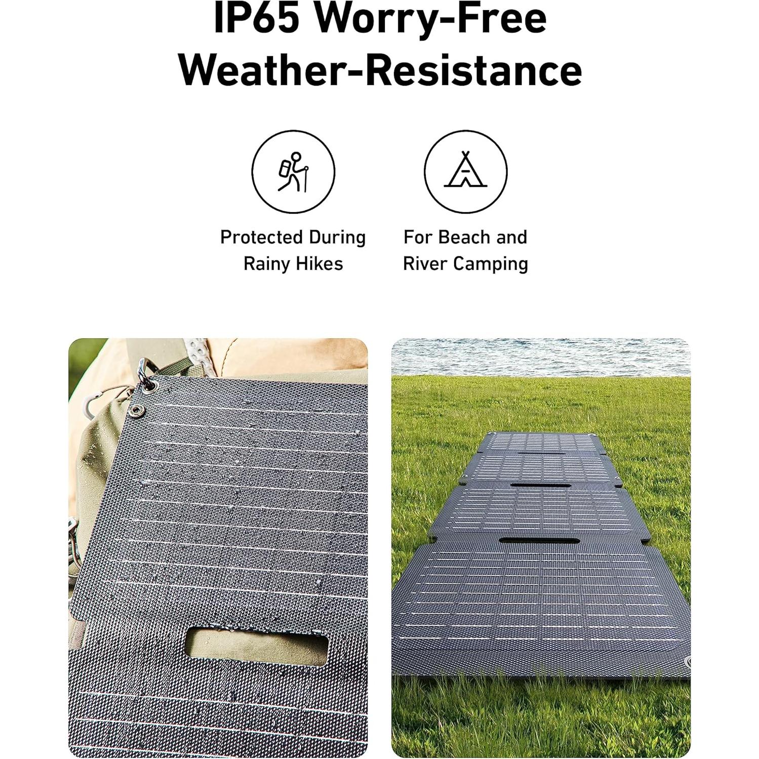 Panel Solar Anker Solix PS30, Cargador Plegable 30W IP65