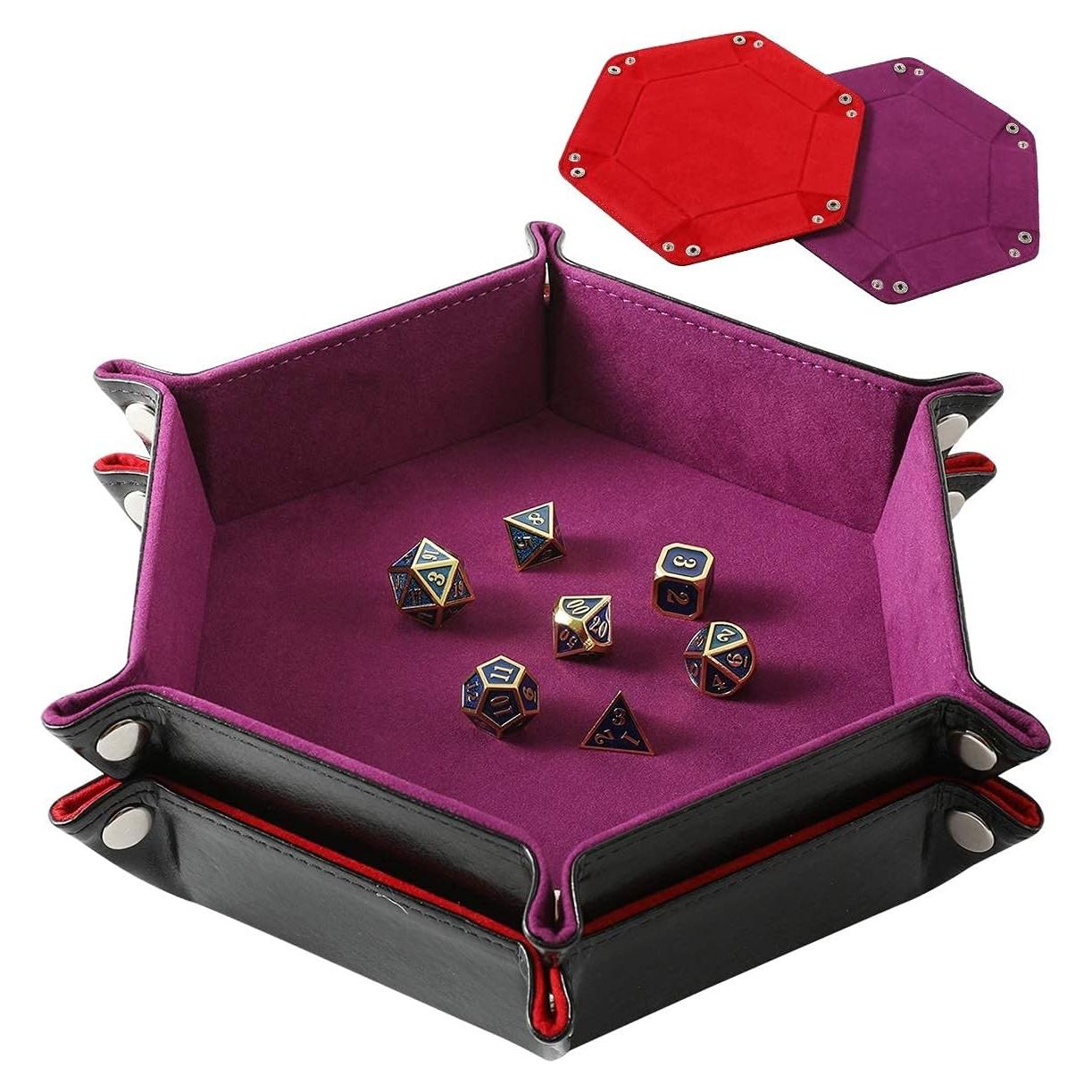 Juego de 2 Bandejas Plegables para Dados Grajar - Rojo y Violeta