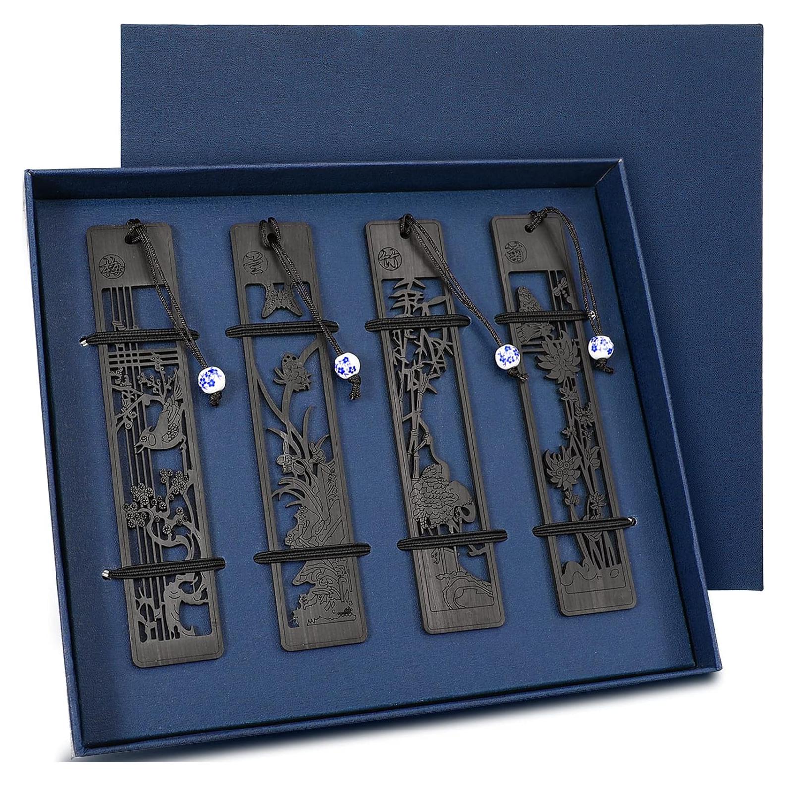 Marcadores de Madera Vintage Outus - 4 Piezas Hechos a Mano