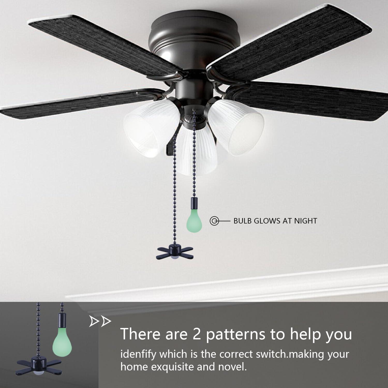 Juego de Cadenas de Tirar para Ventilador de Techo Dotlite 30cm Negro