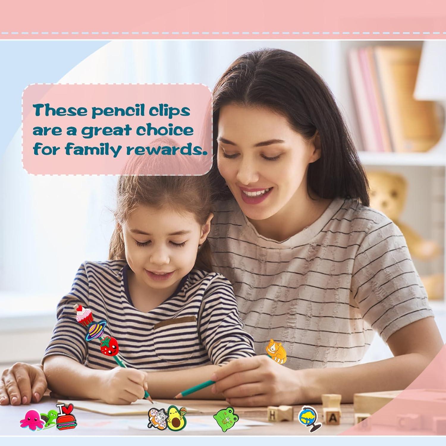 45 Piezas Decoraciones para Punta de Lápiz Zddaoole - Clips Lindos