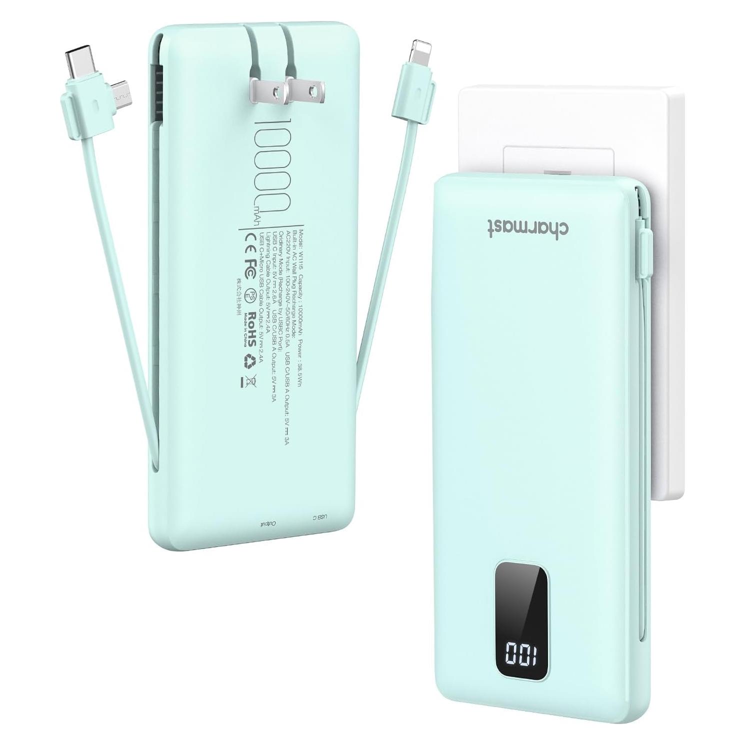 Cargador Portátil Charmast 10000mAh Carga Rápida USB C