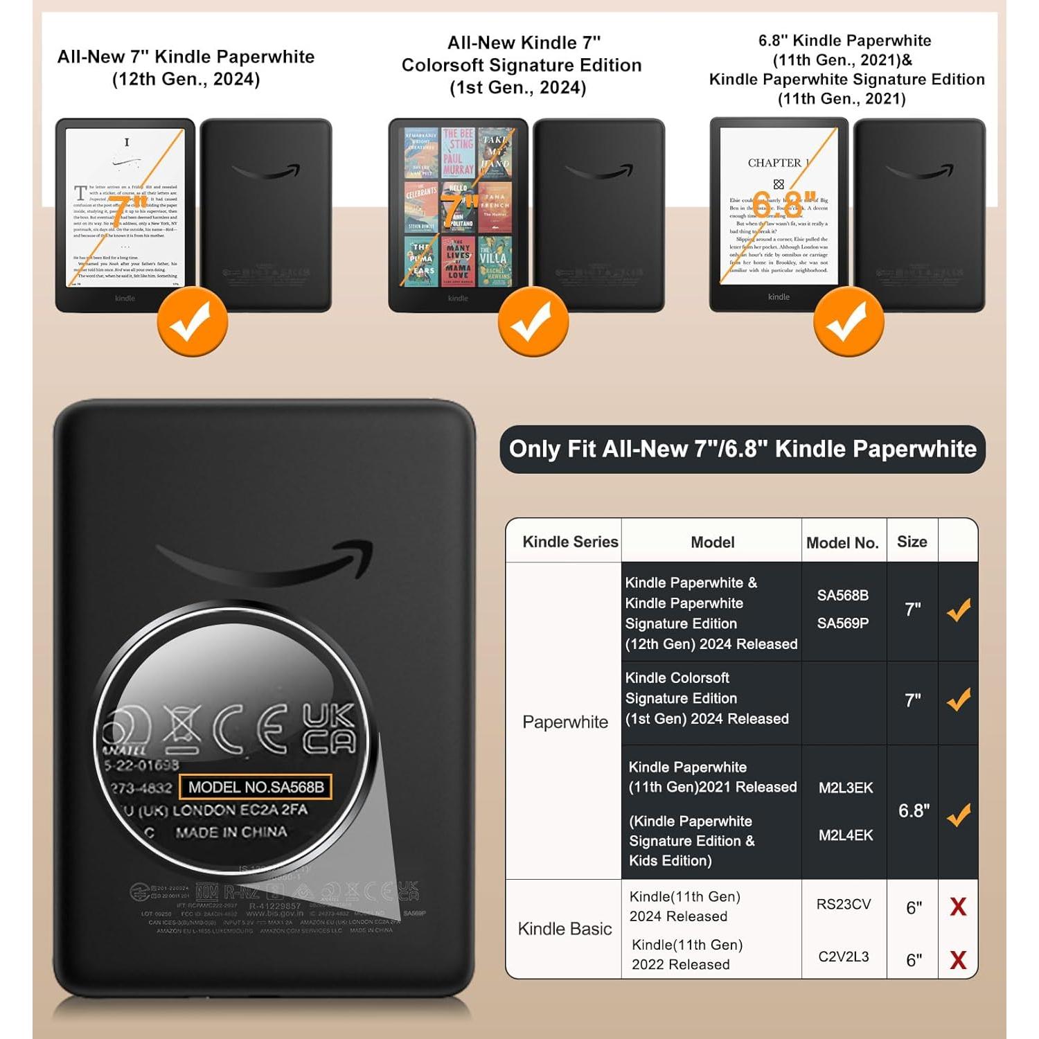 Funda MoKo para Kindle Paperwhite 2024/2021 - Flores