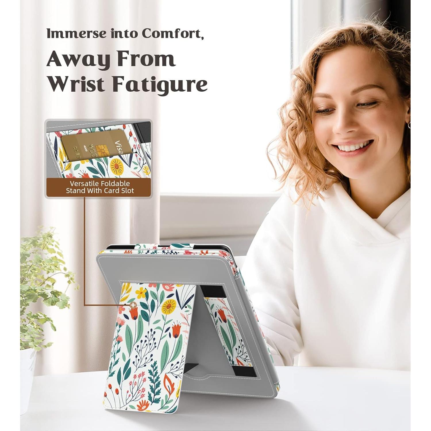 Funda MoKo para Kindle Paperwhite 2024/2021 - Flores