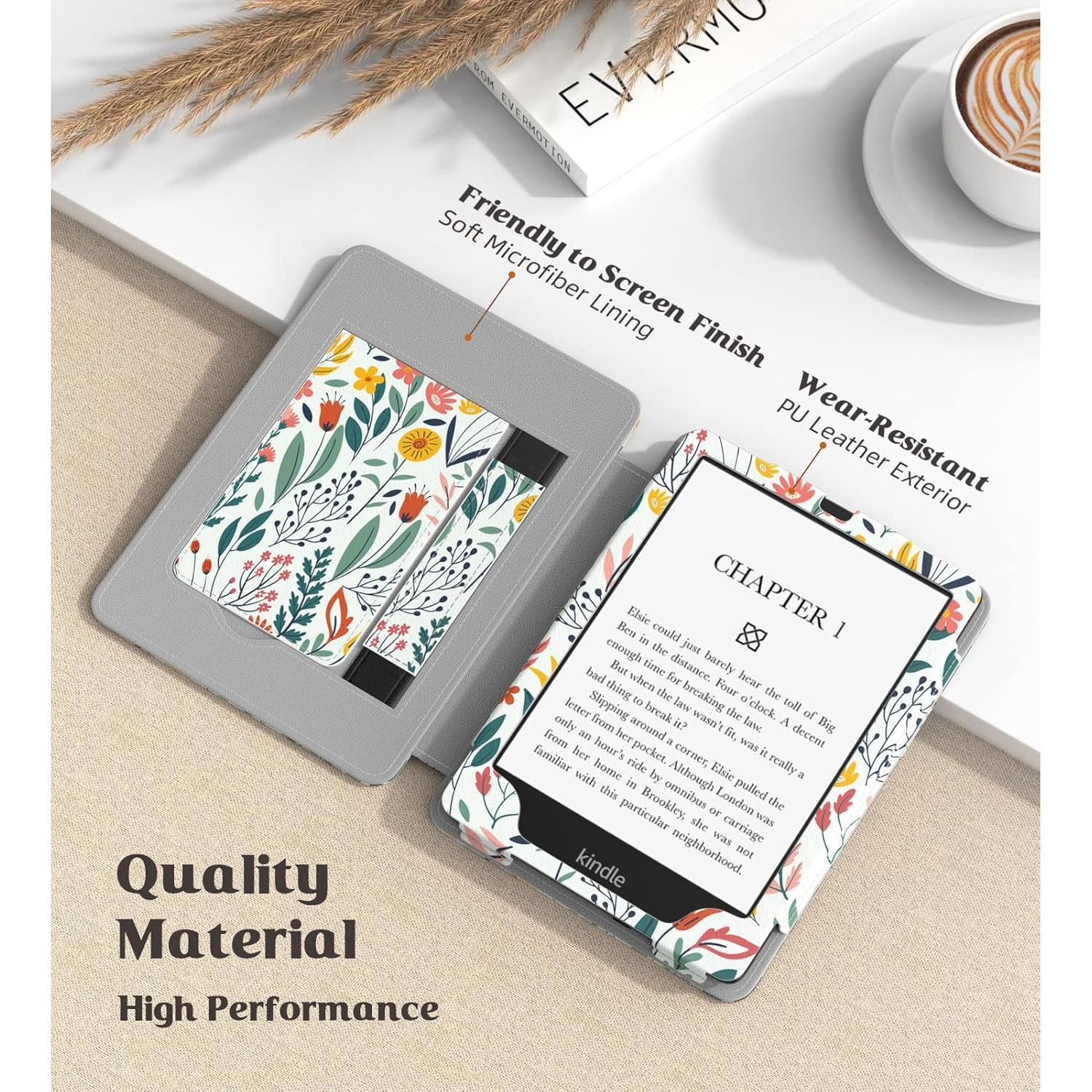 Funda MoKo para Kindle Paperwhite 2024/2021 - Flores