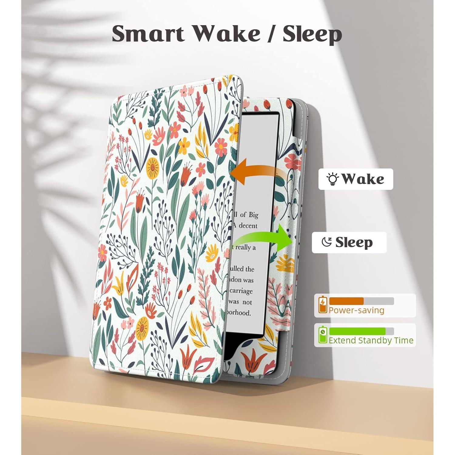 Funda MoKo para Kindle Paperwhite 2024/2021 - Flores