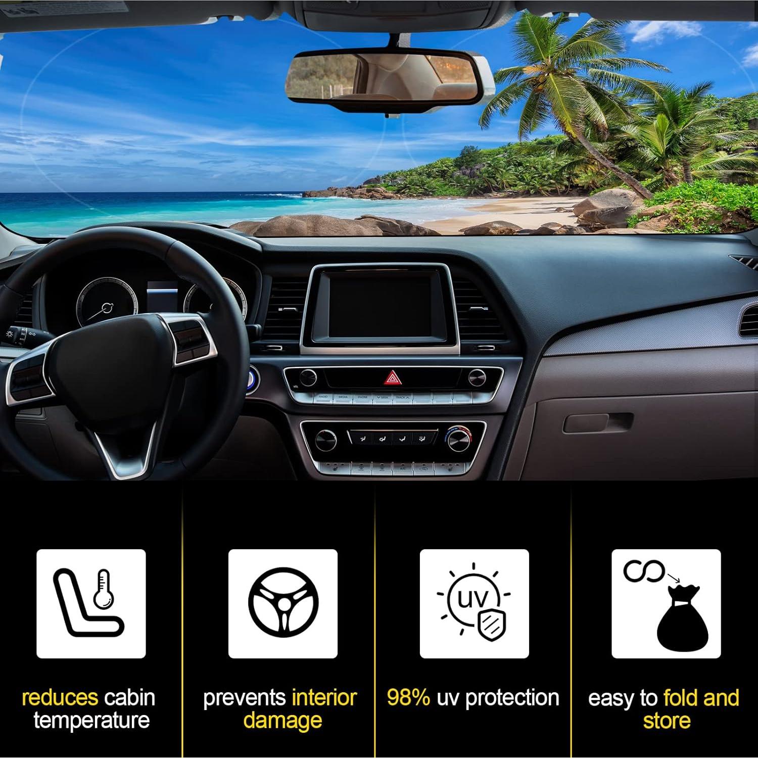 Cubierta Solar Plegable Woanger para Parabrisas 160x80cm Playa