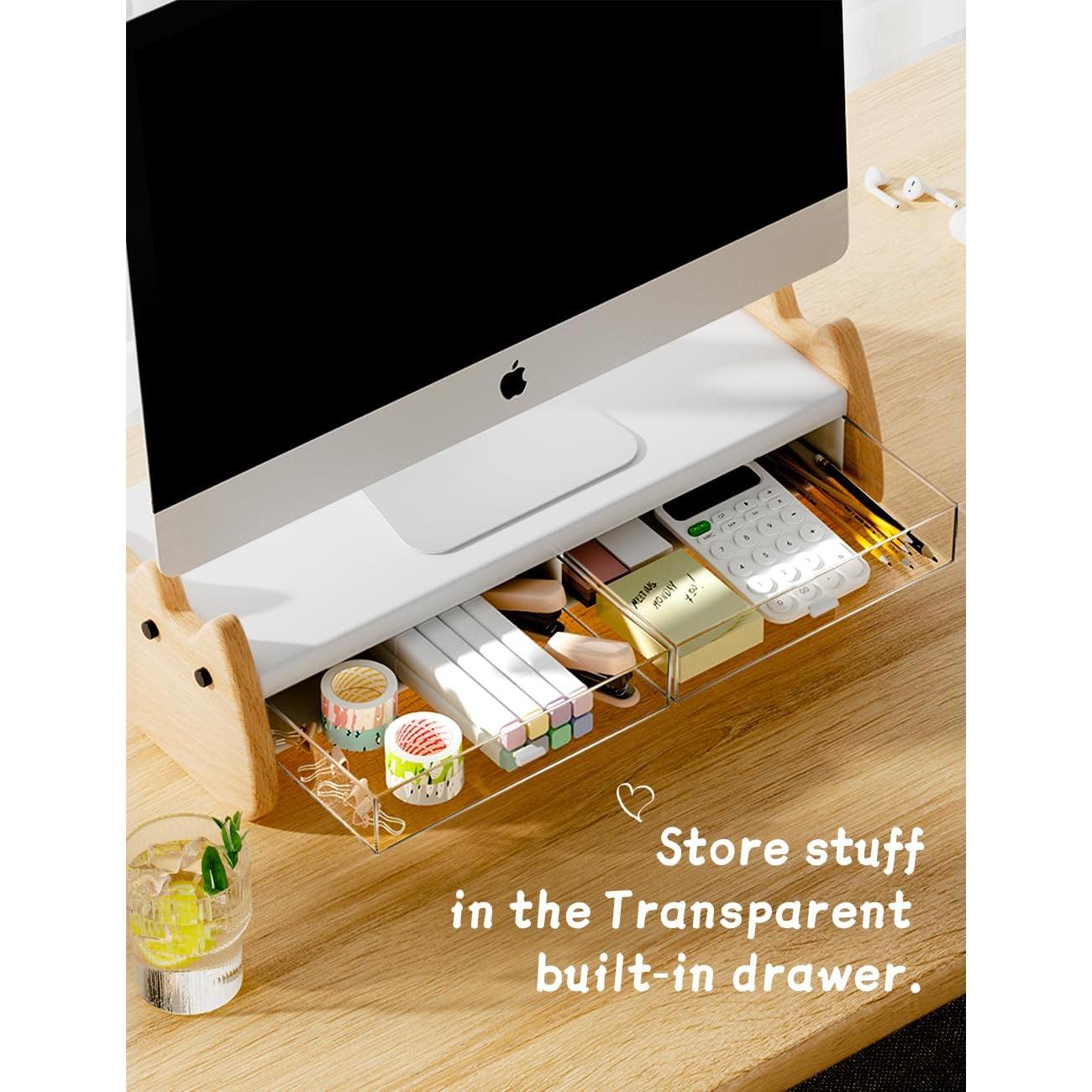 Soporte Elevador para Monitor AFOOYO con Cajones Acrílicos