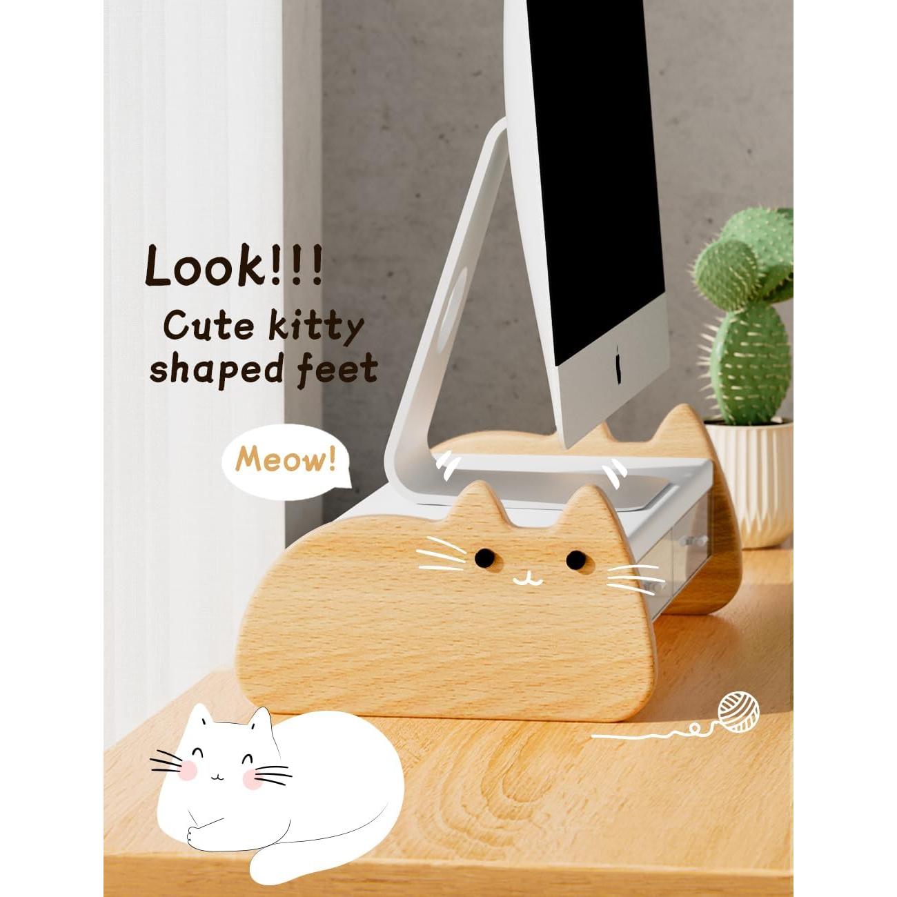 Soporte Elevador para Monitor AFOOYO con Cajones Acrílicos