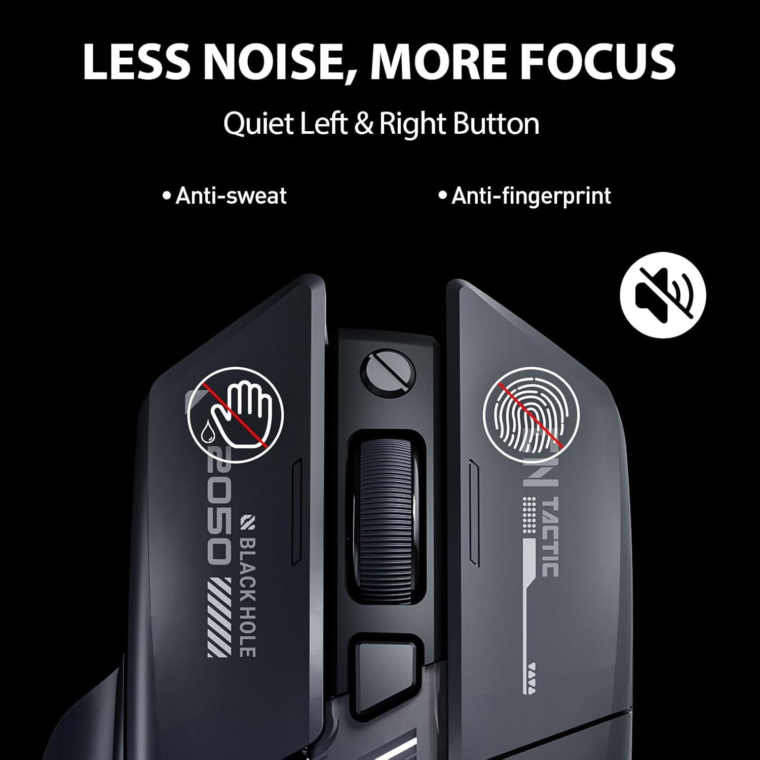 Ratón Inalámbrico INPHIC A9 Explorer RGB 2400 DPI Carga Tipo-C