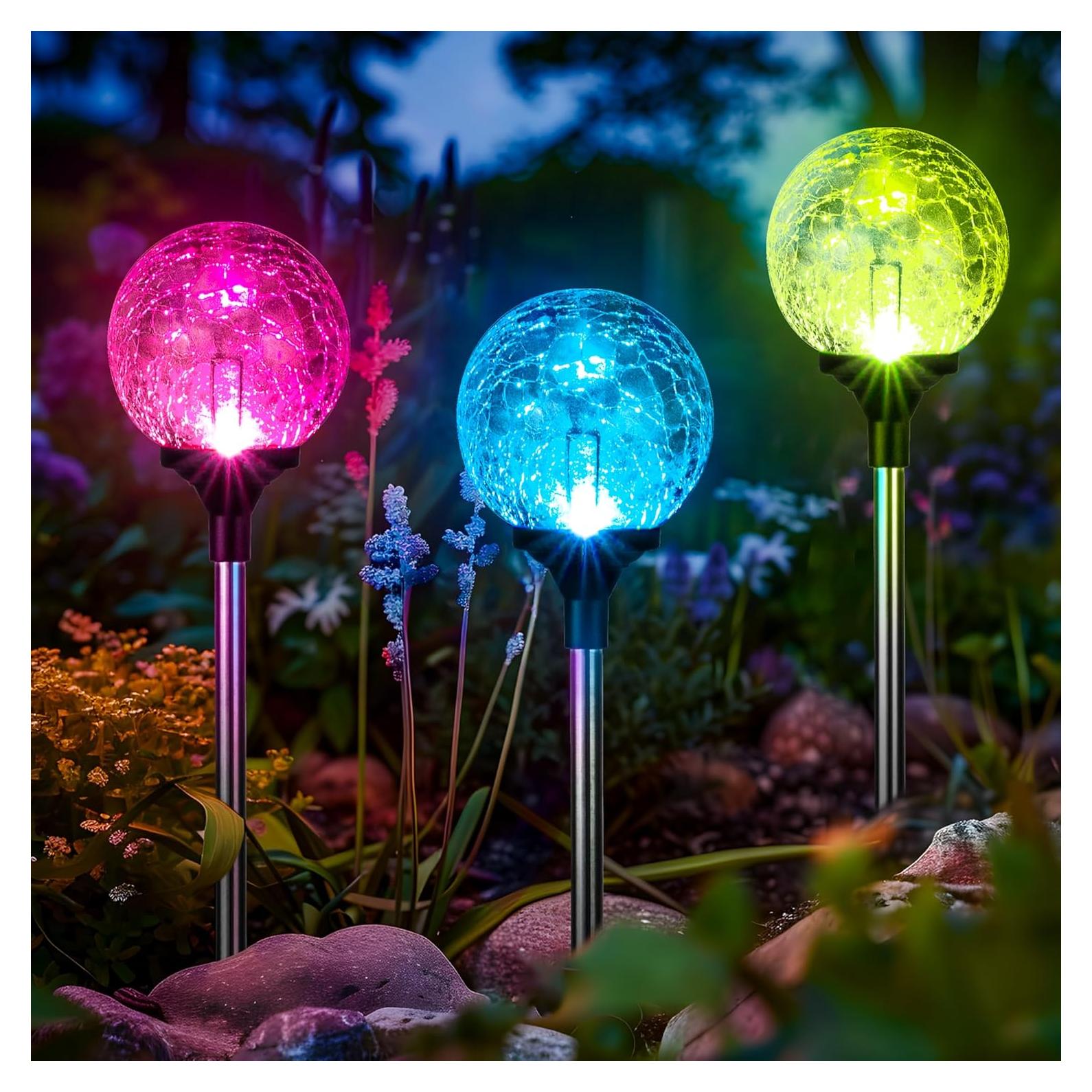 Luces de Jardín Solares GIGALUMI Paquete de 3 Multicolor