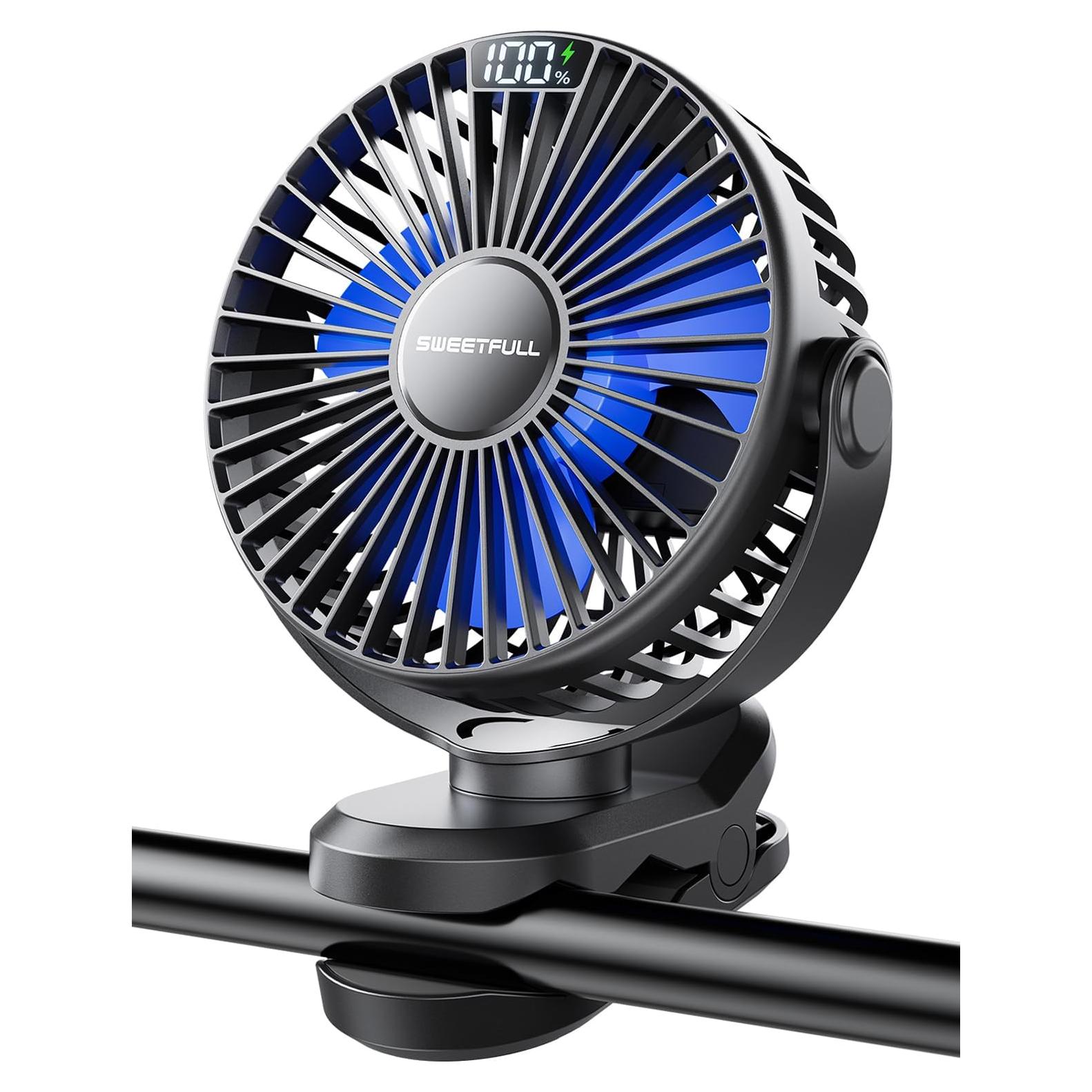Ventilador Portátil Clip SWEETFULL S3a 4000mAh 4 Velocidades