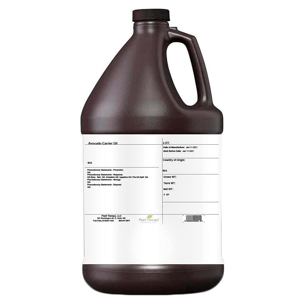 Aceite Portador de Aguacate Plant Therapy 3.78 L - Hidratante