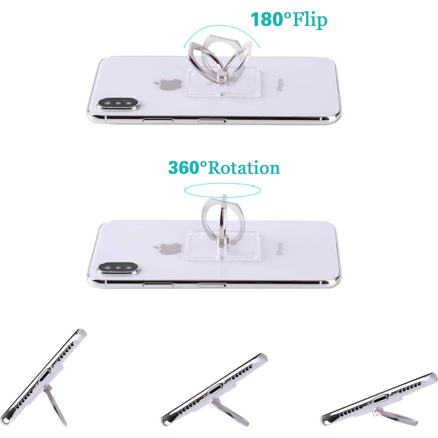 Soporte para anillo de teléfono Exoer, 4 unidades, rotación 360°