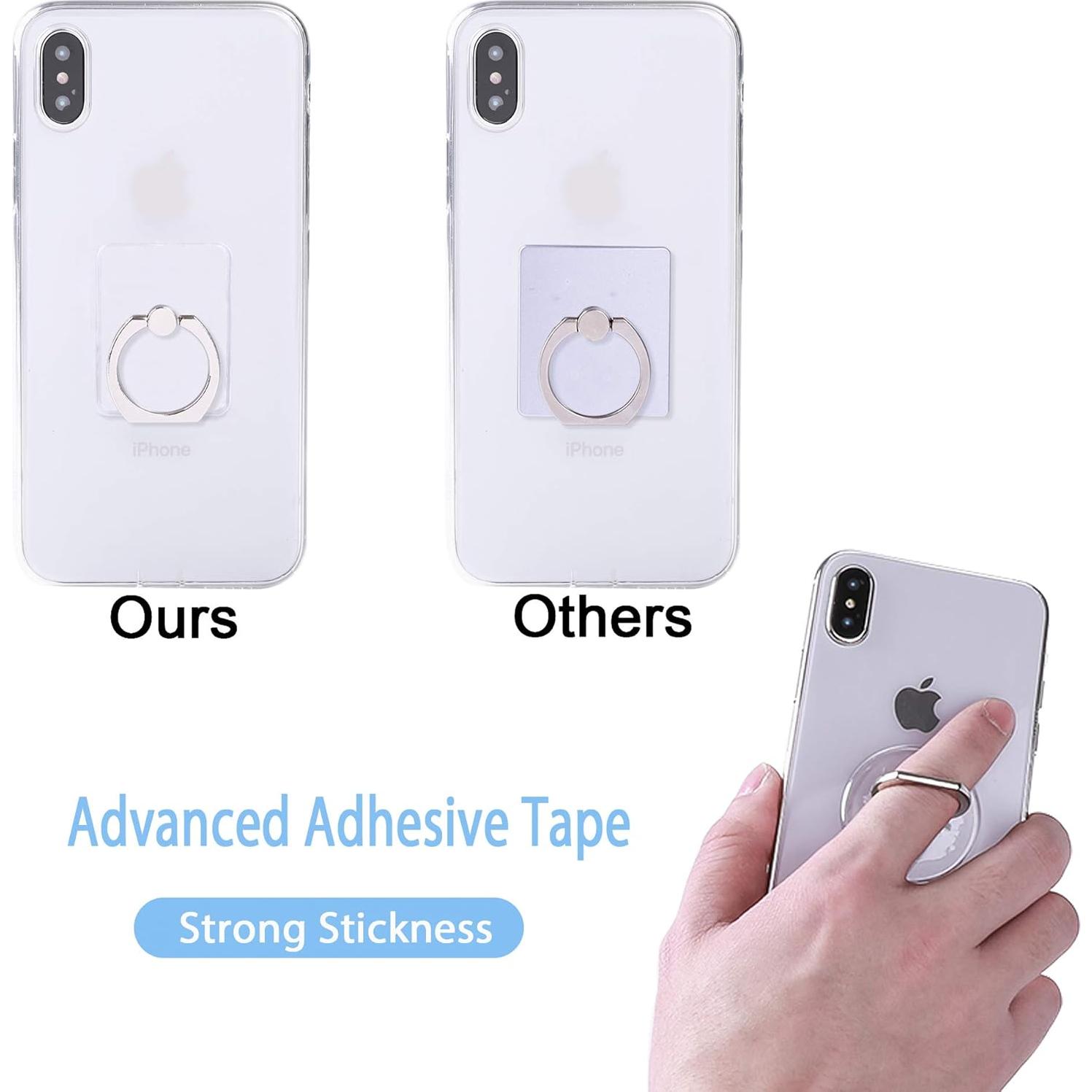 Soporte para anillo de teléfono Exoer, 4 unidades, rotación 360°