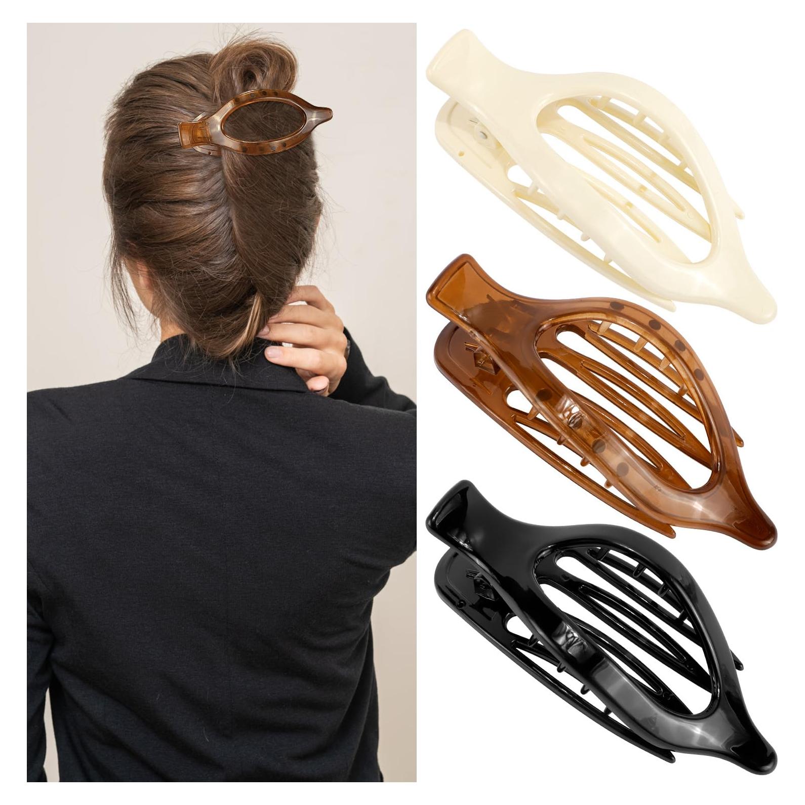 Pinzas Planas para el Cabello Atoden - Juego de 3 Colores