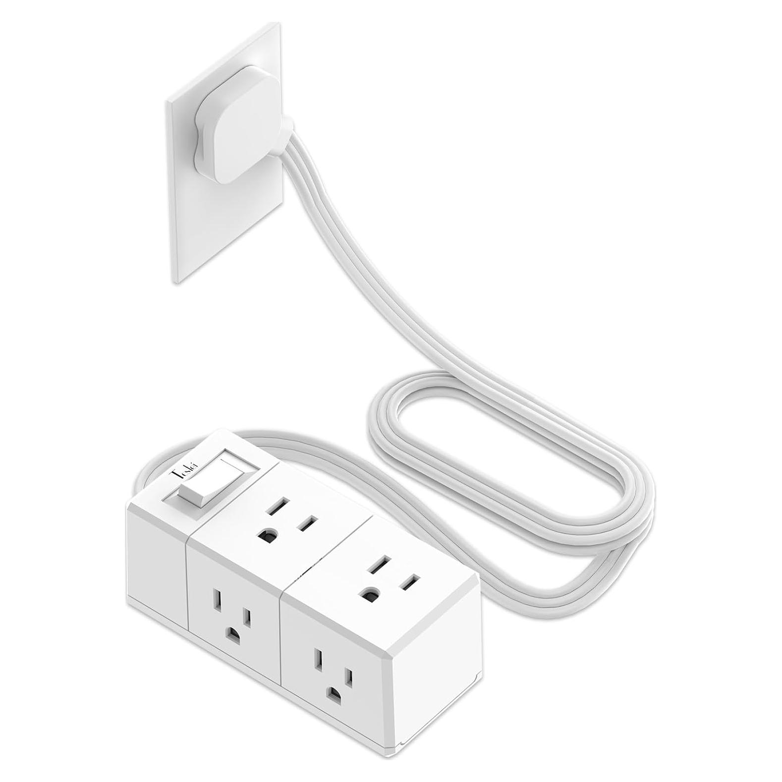 Regleta de Enchufes Plana Ultra Delgada Tcstei 6 Salidas 1.52m